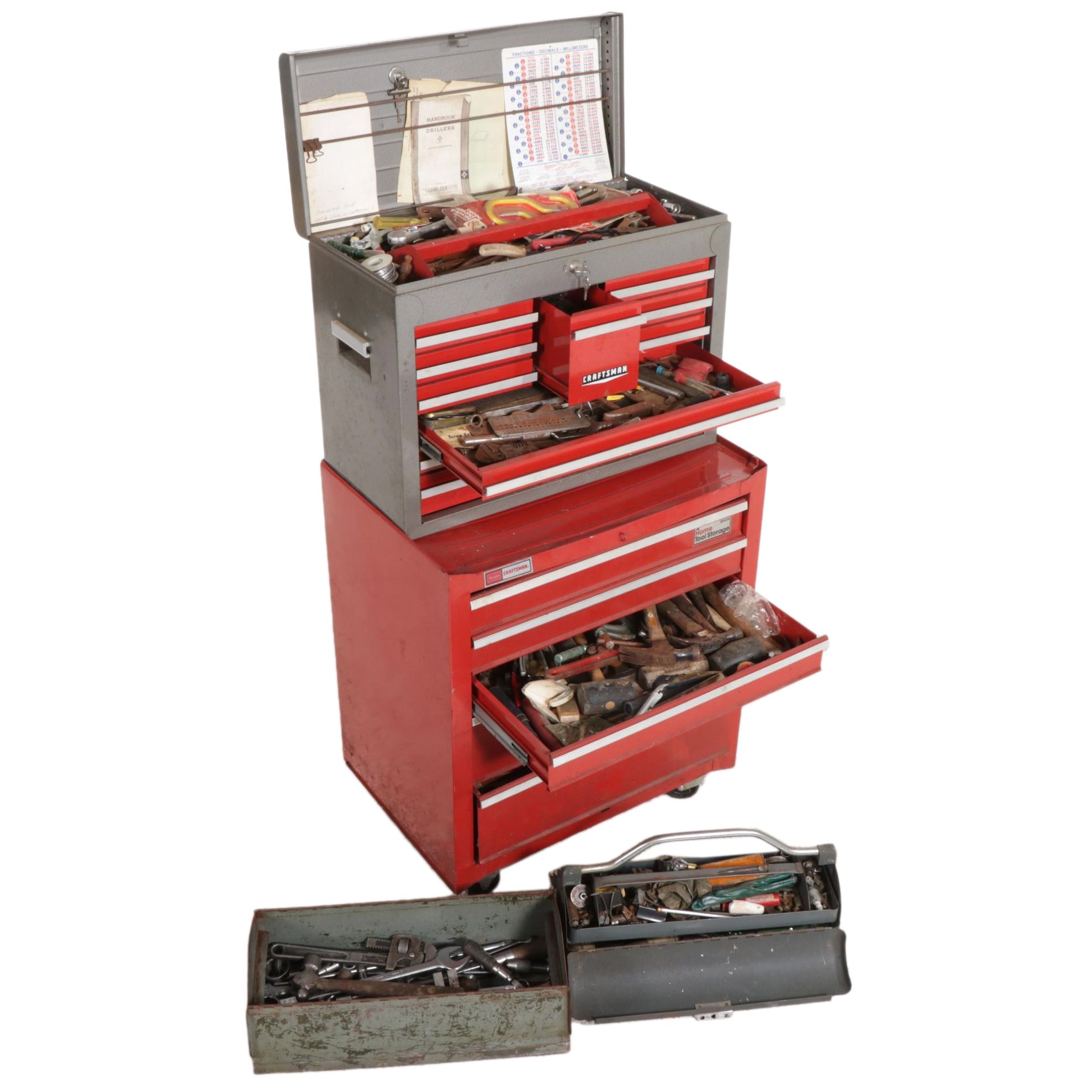 Sears Craftsman Tool Chests and Two Portable Tool Boxes, 20th Century