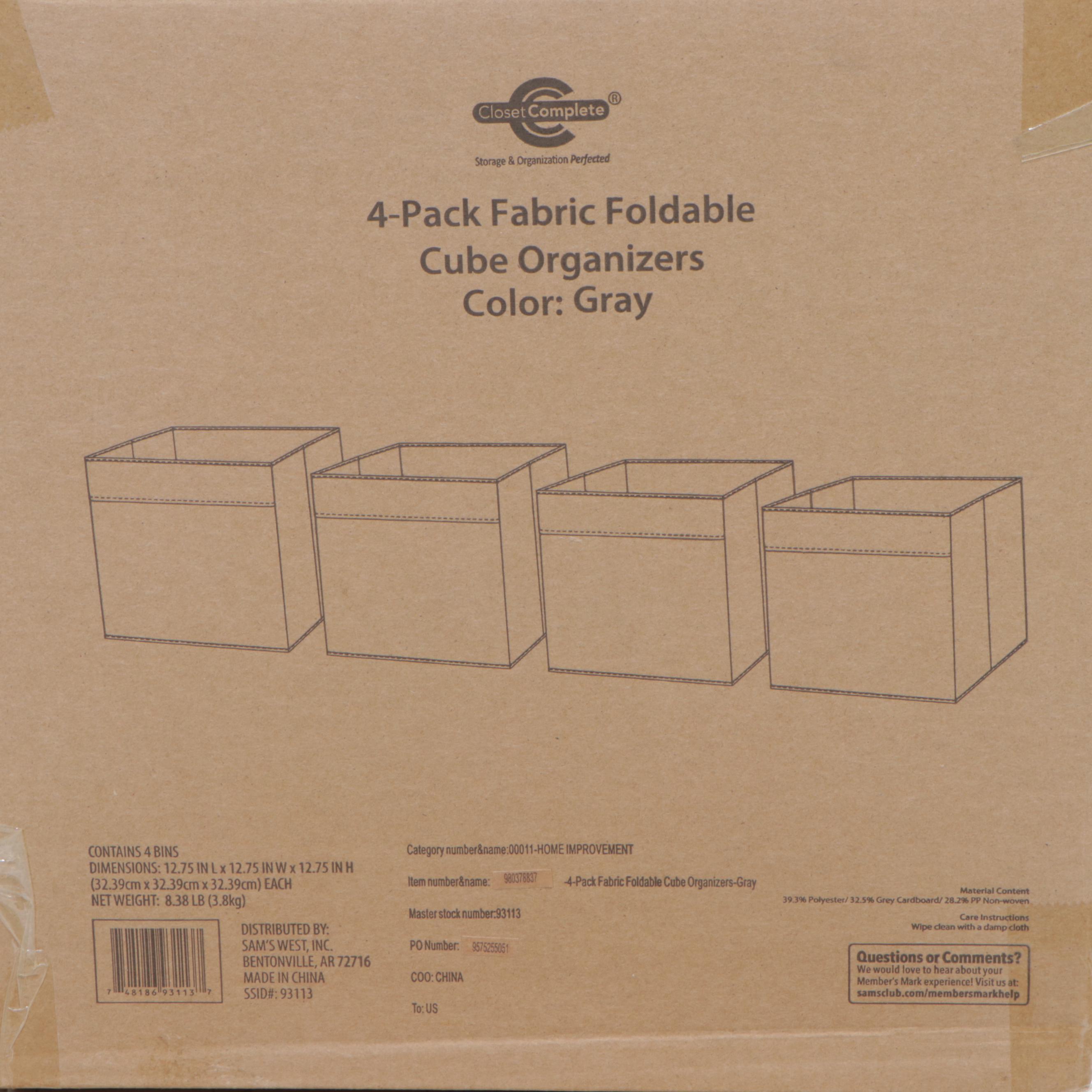 Eight Closet Complete Foldable Fabric Cube Organizer Bins