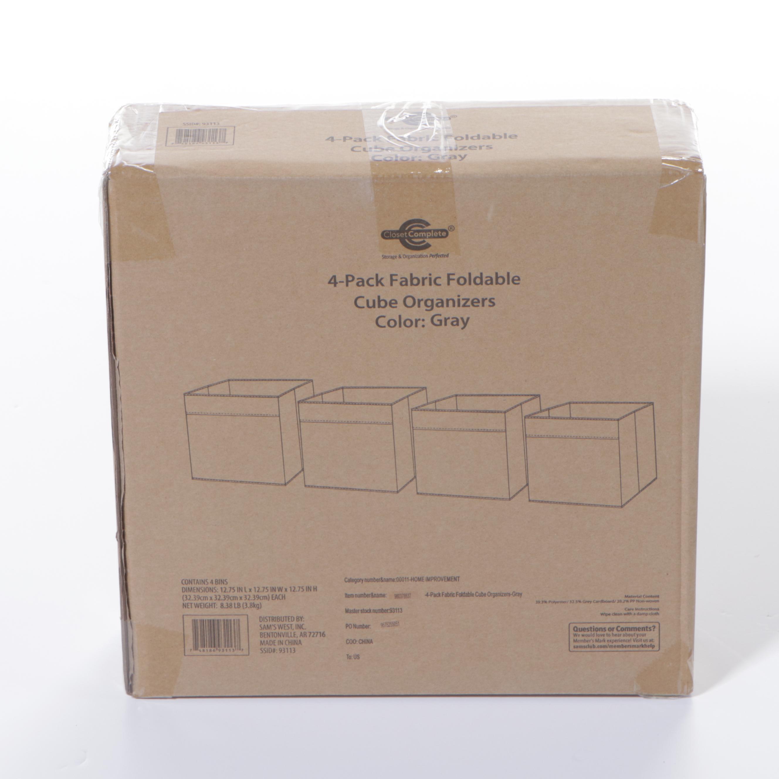 Four Closet Complete Foldable Fabric Cube Organizer Bins
