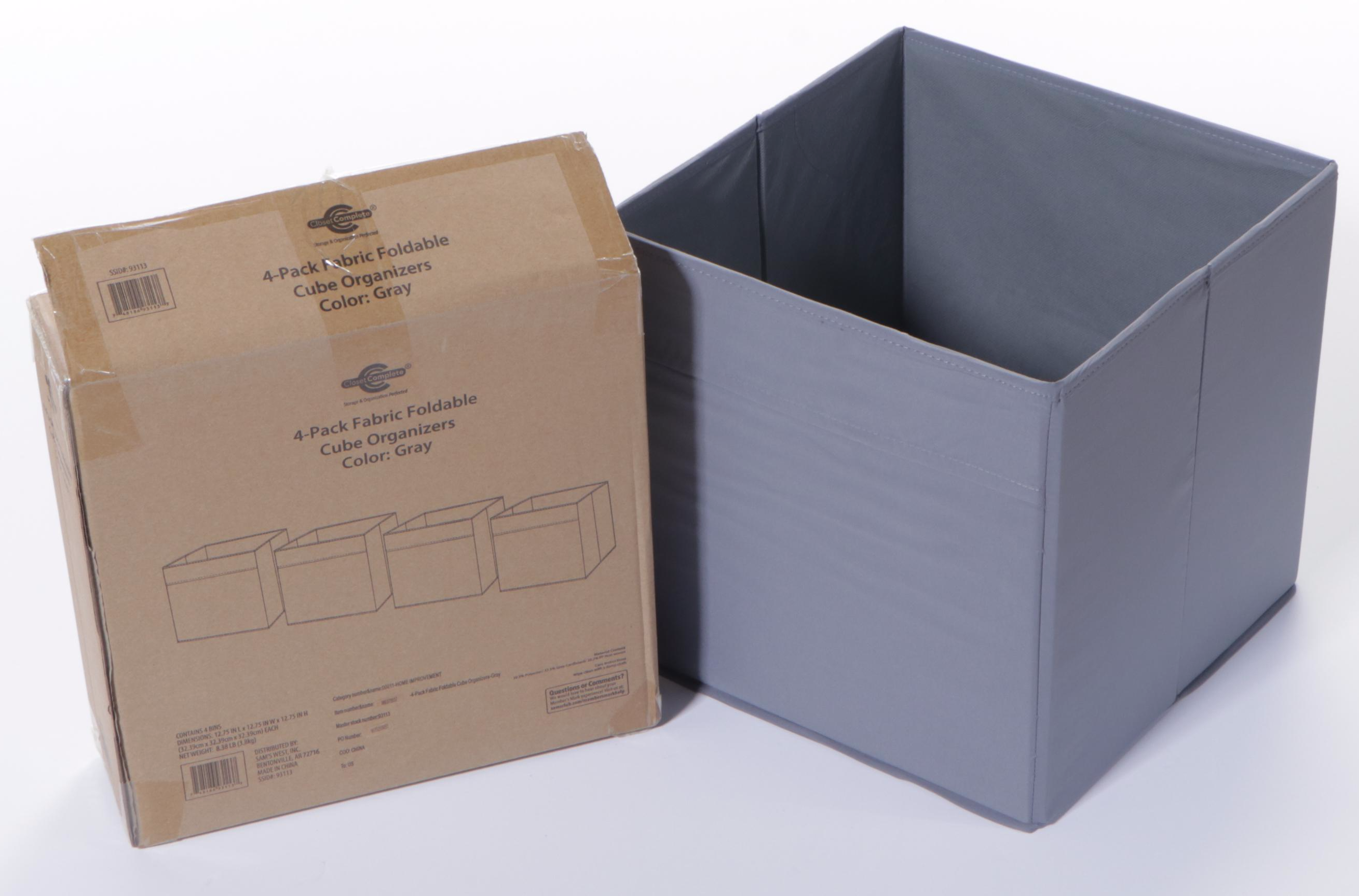 Four Closet Complete Foldable Fabric Cube Organizer Bins