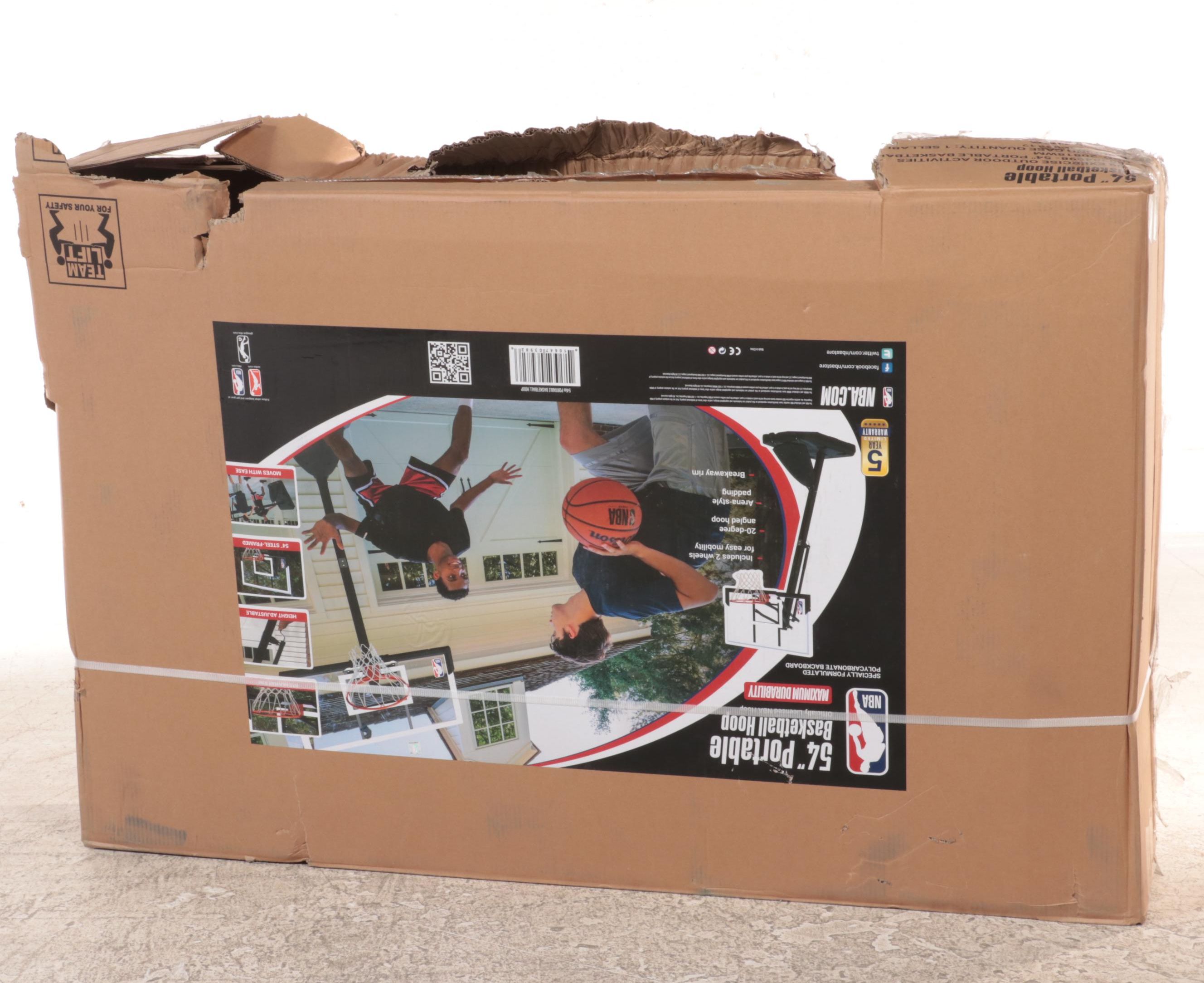 Official NBA 54” Portable Basketball Hoop with Polycarbonate Backboard