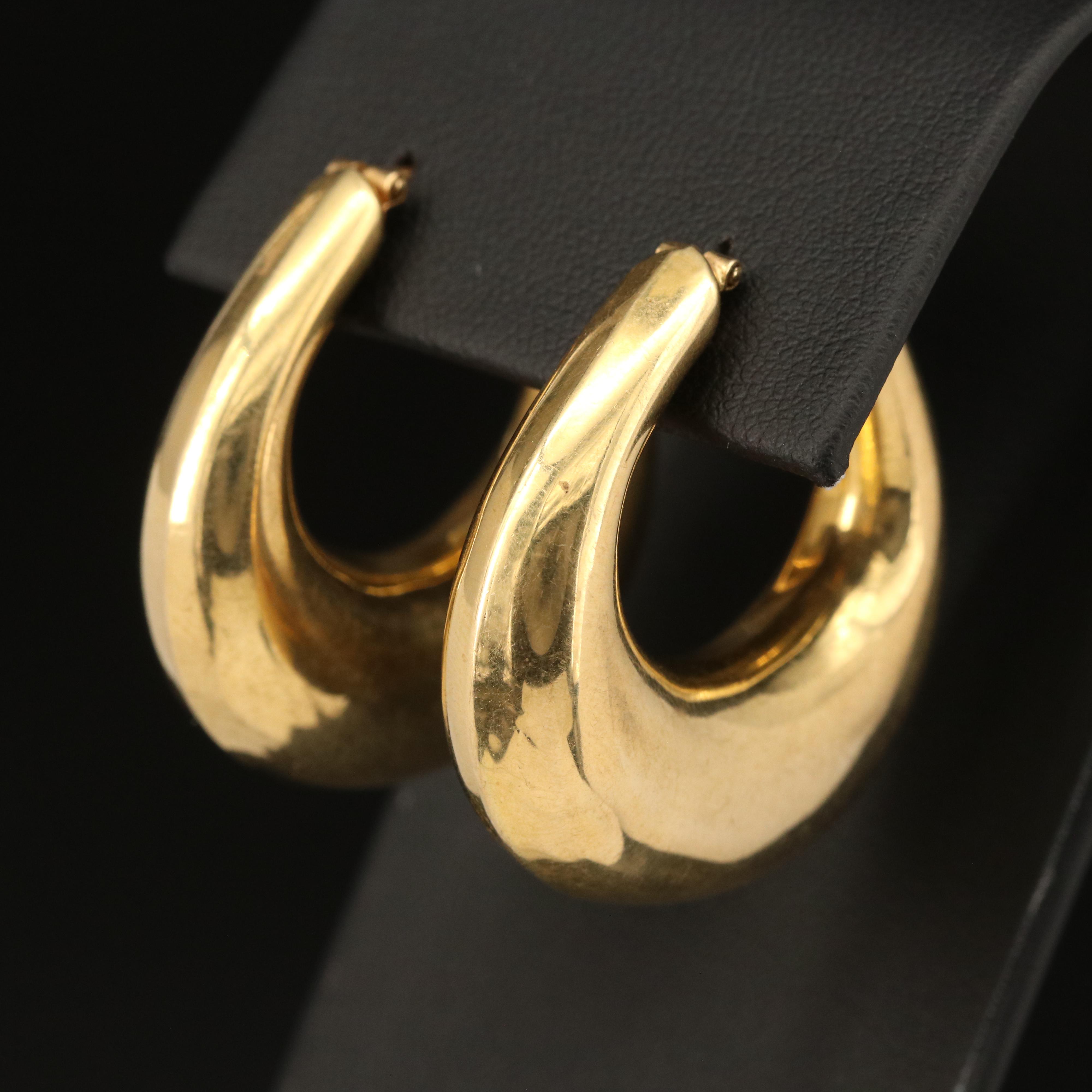 18K Puff Hoop Earrings