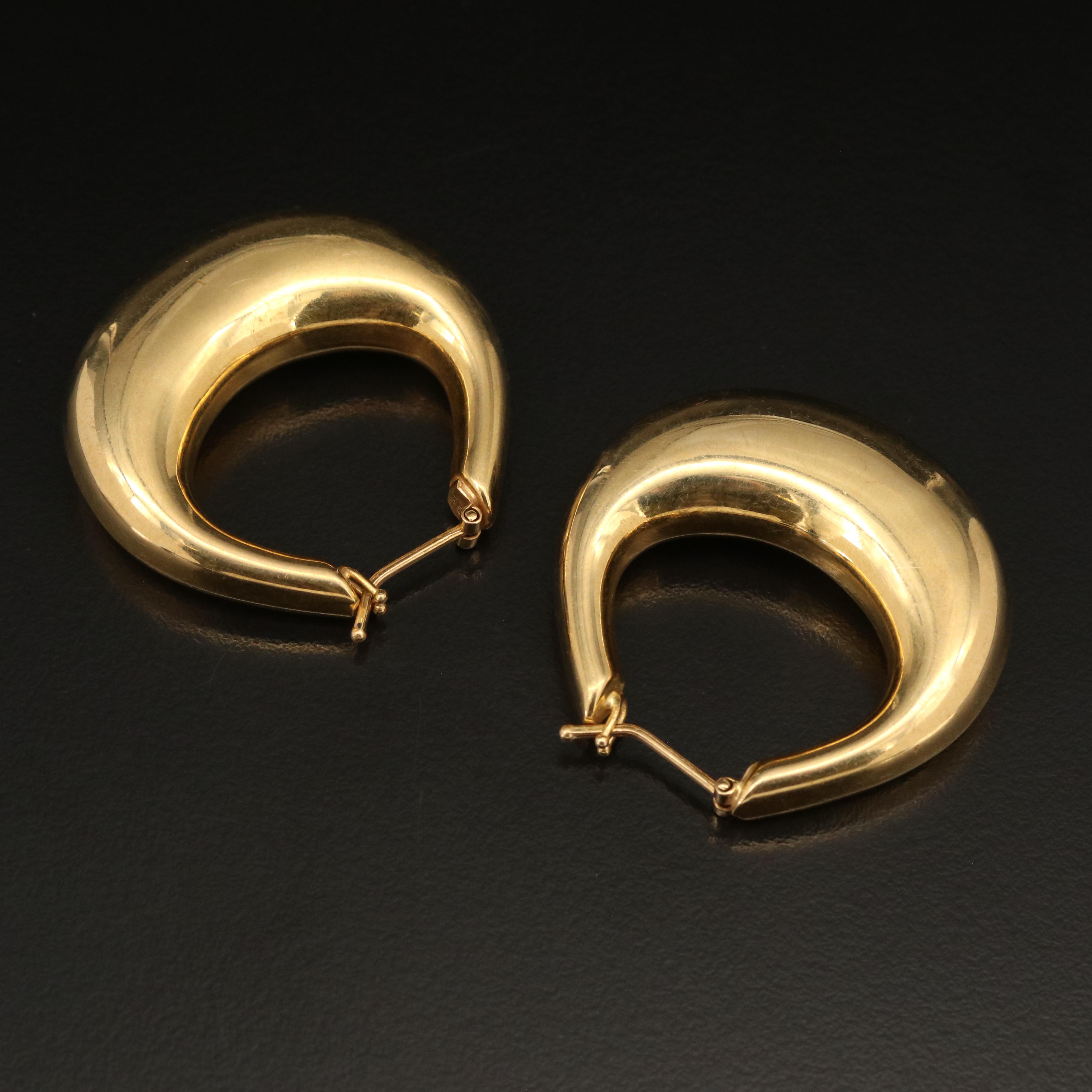 18K Puff Hoop Earrings
