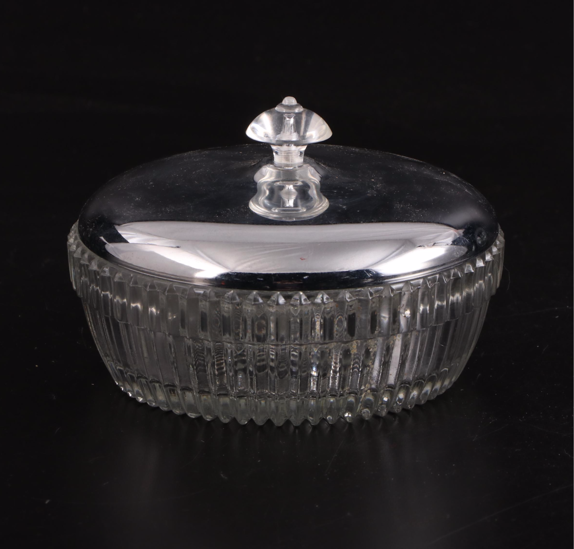 Glass and Chrome Lazy Susan with Ice Bucket and Coasters