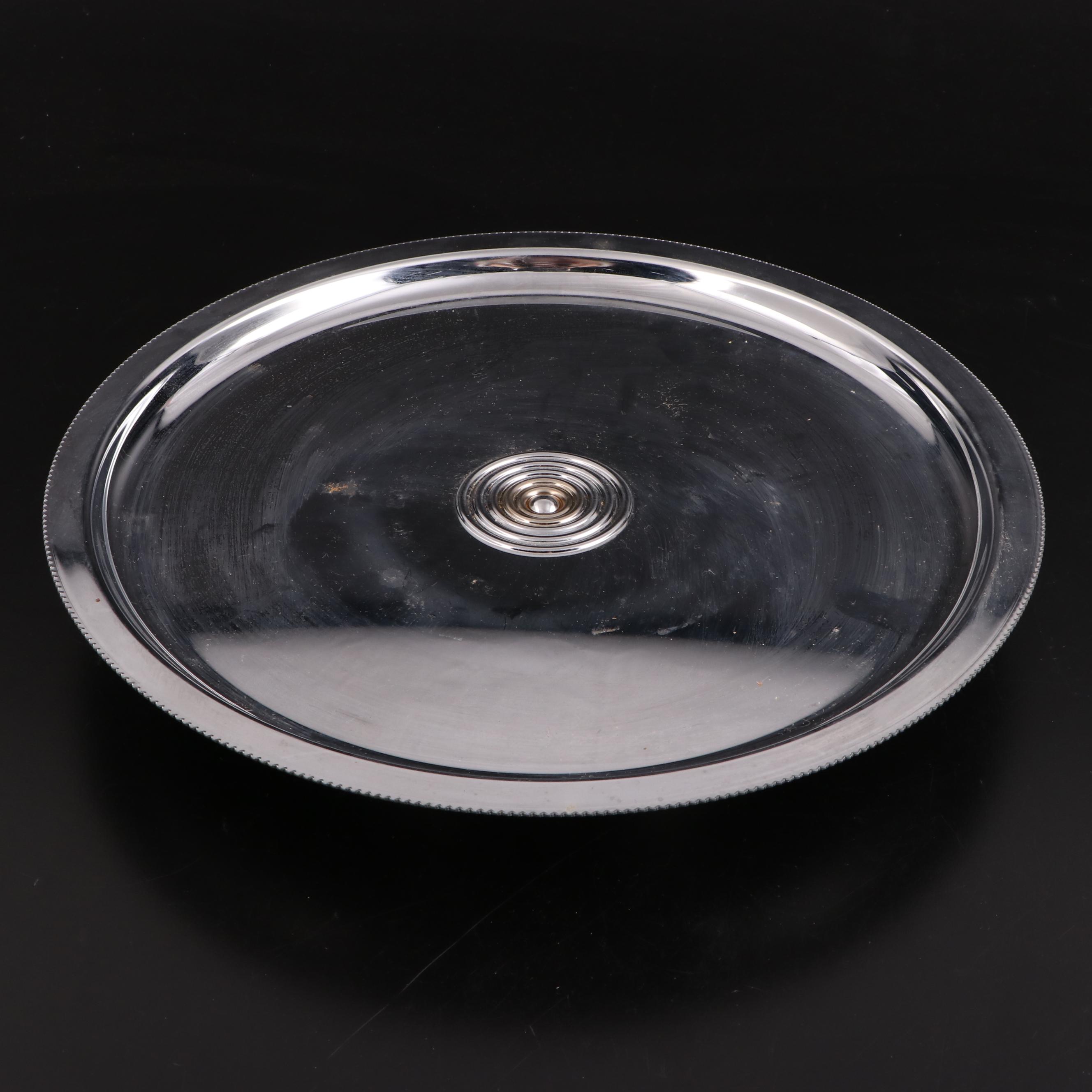 Glass and Chrome Lazy Susan with Ice Bucket and Coasters