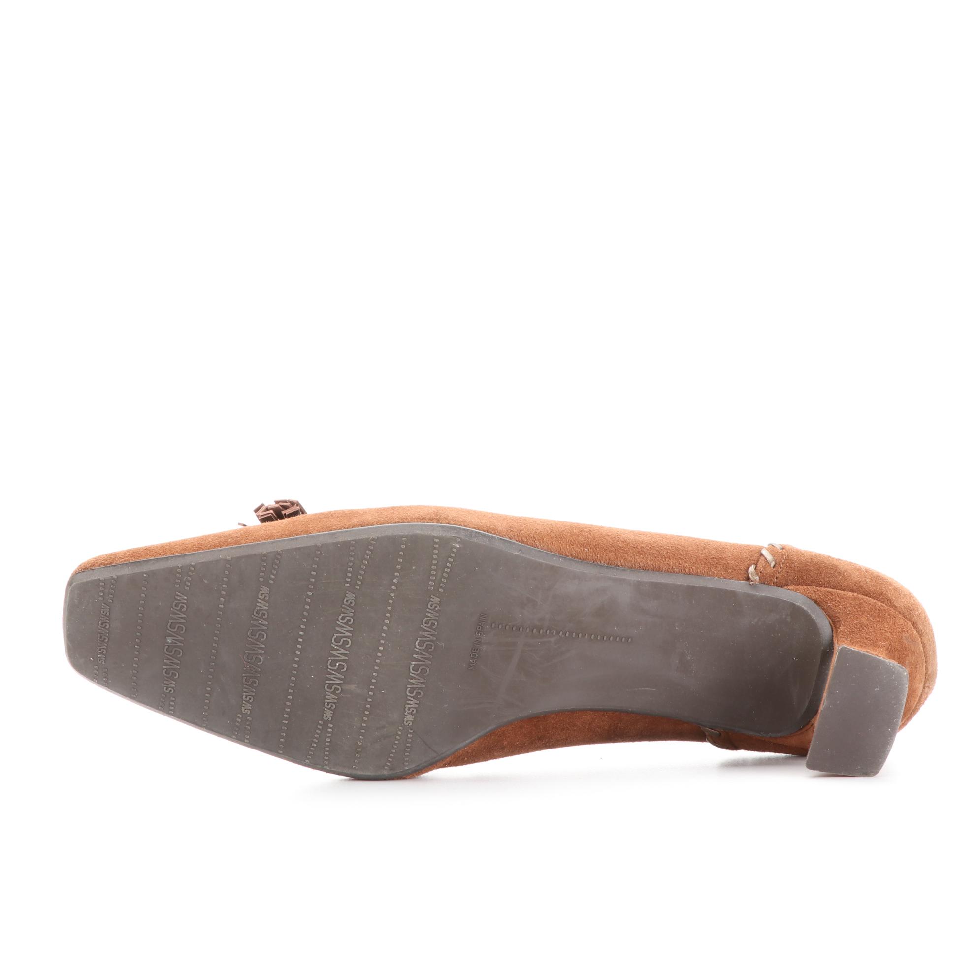 Stuart Weitzman Whip Stitch Tassel Pumps in Suede