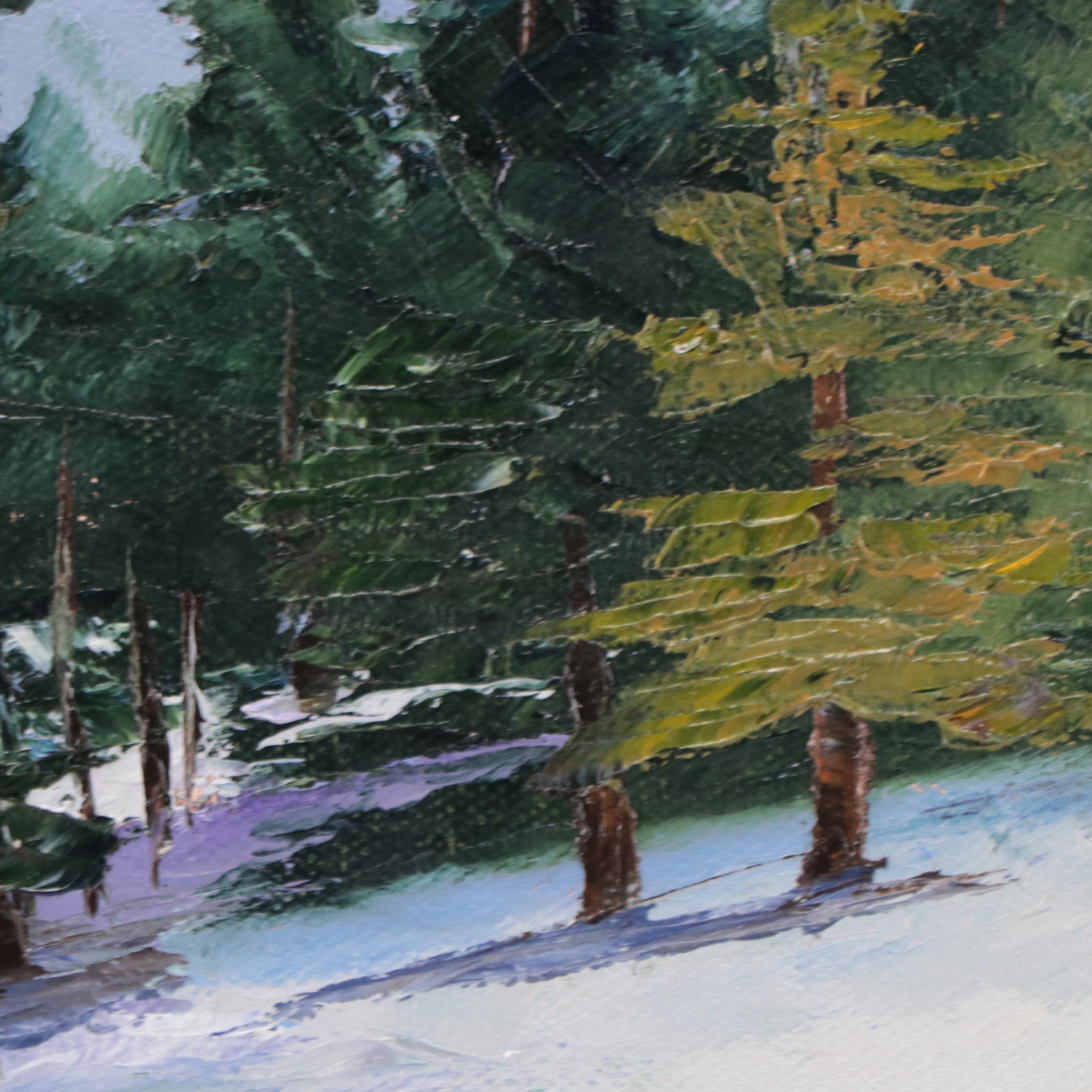 James Baldoumas Landscape Oil Painting "Winter Stream," 2022