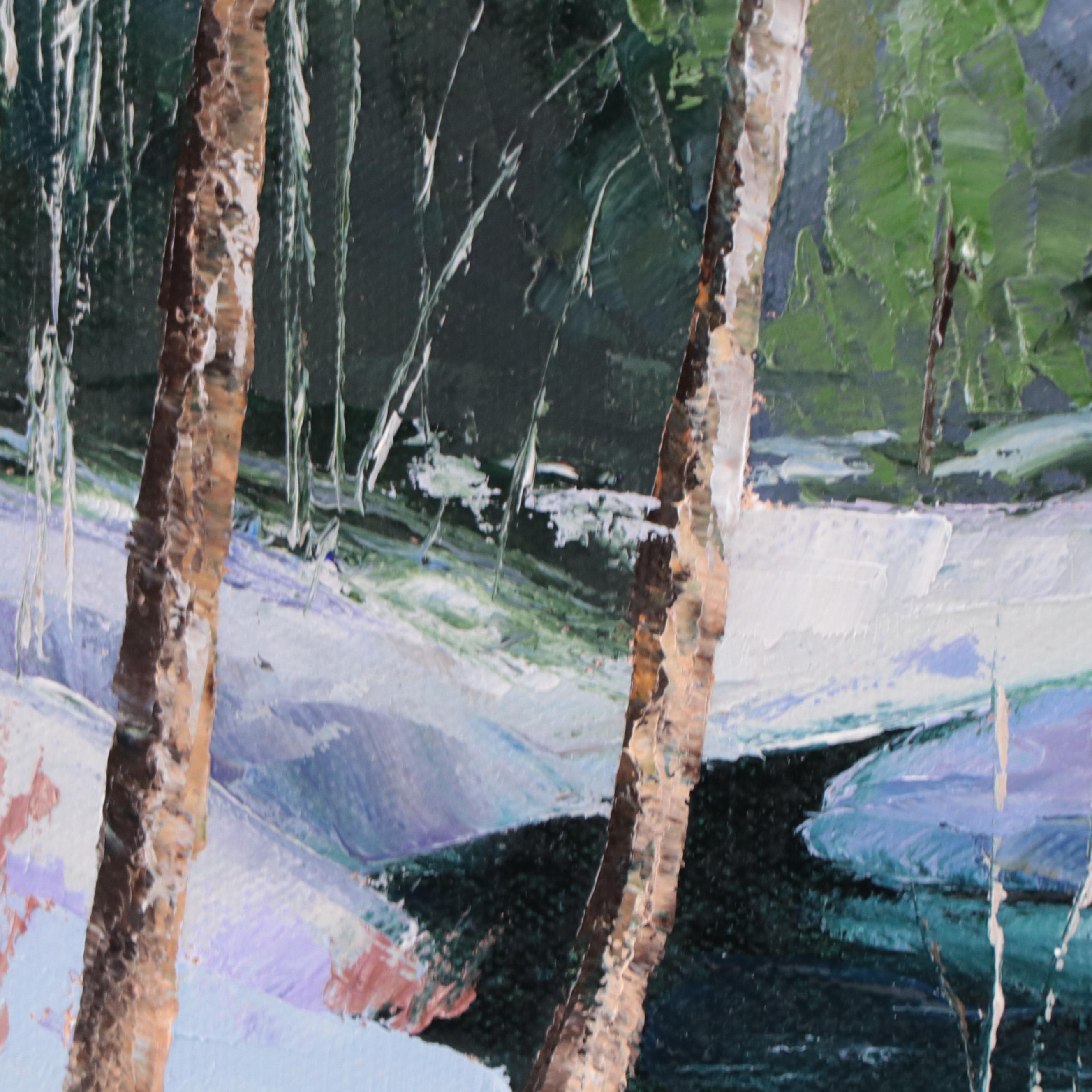 James Baldoumas Landscape Oil Painting "Winter Stream," 2022