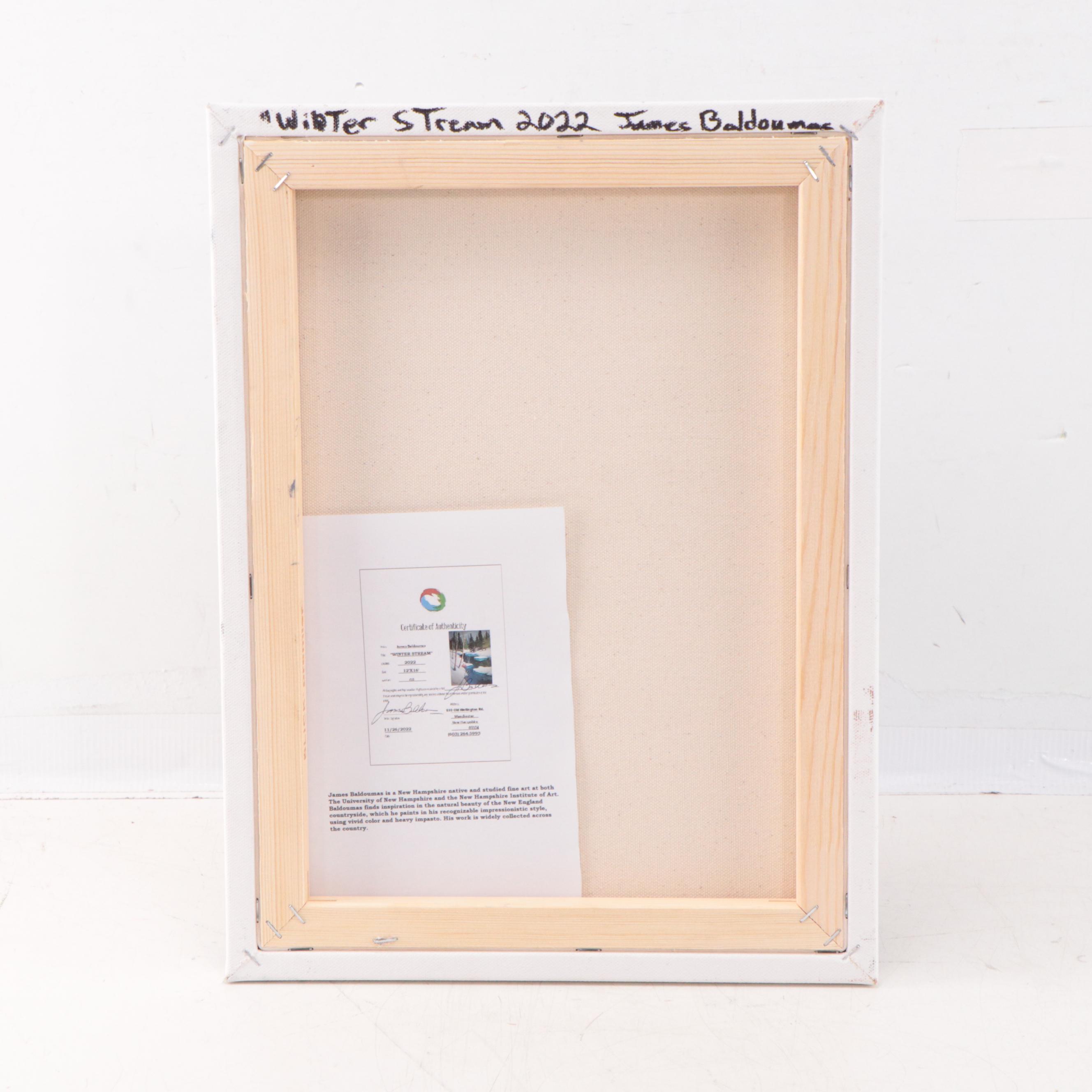 James Baldoumas Landscape Oil Painting "Winter Stream," 2022