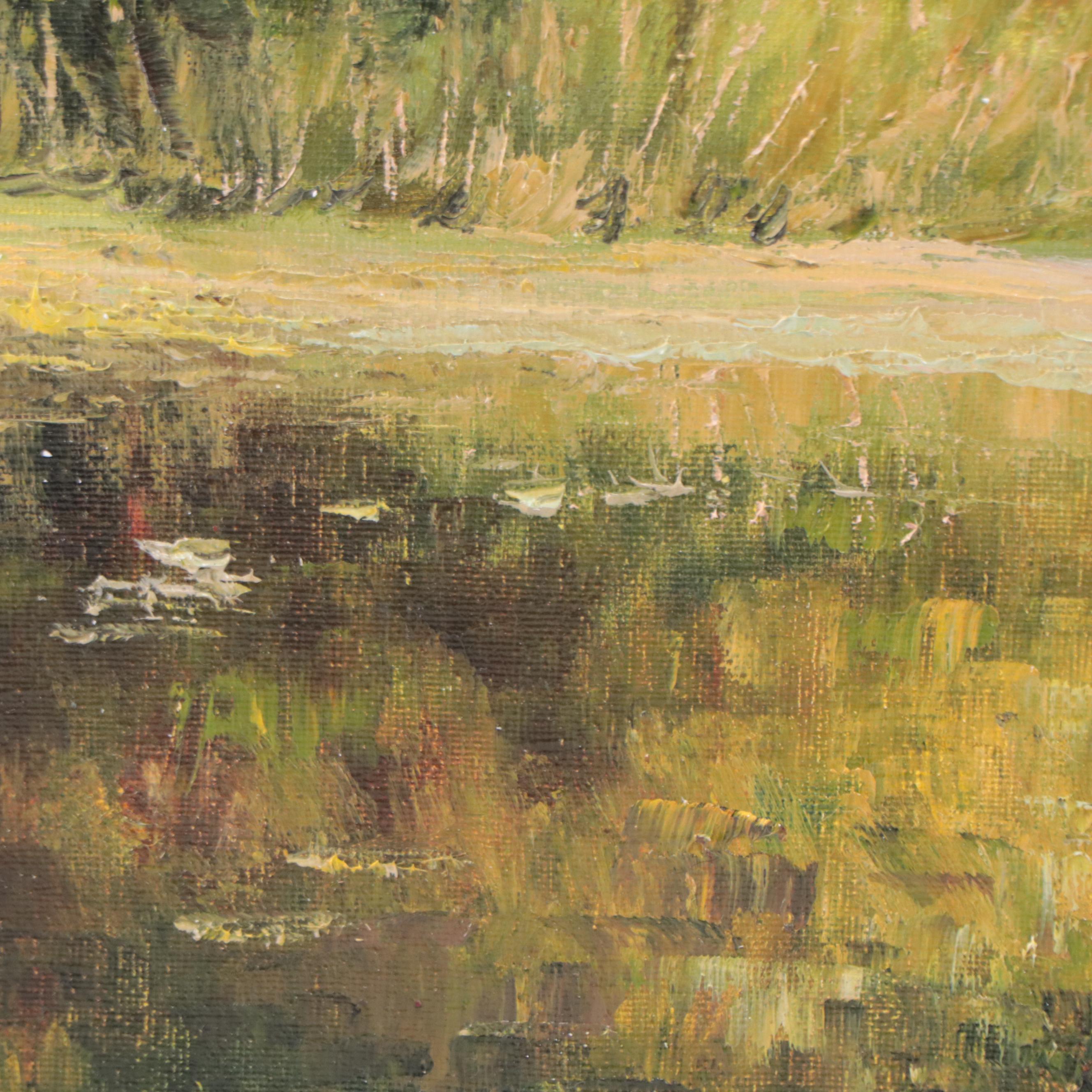 Garncarek Aleksander Landscape Oil Painting "Staw Jesienny," 2022