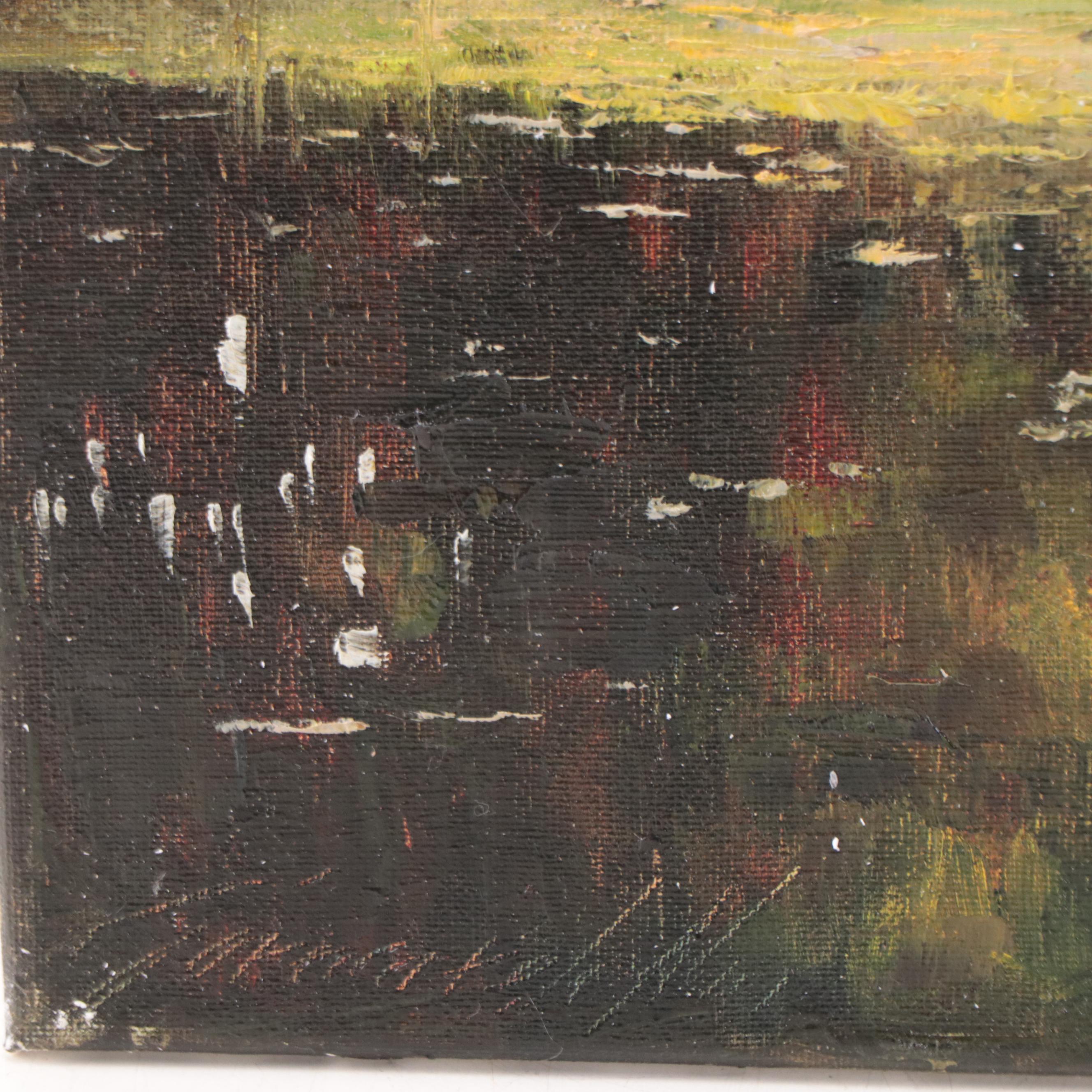 Garncarek Aleksander Landscape Oil Painting "Staw Jesienny," 2022