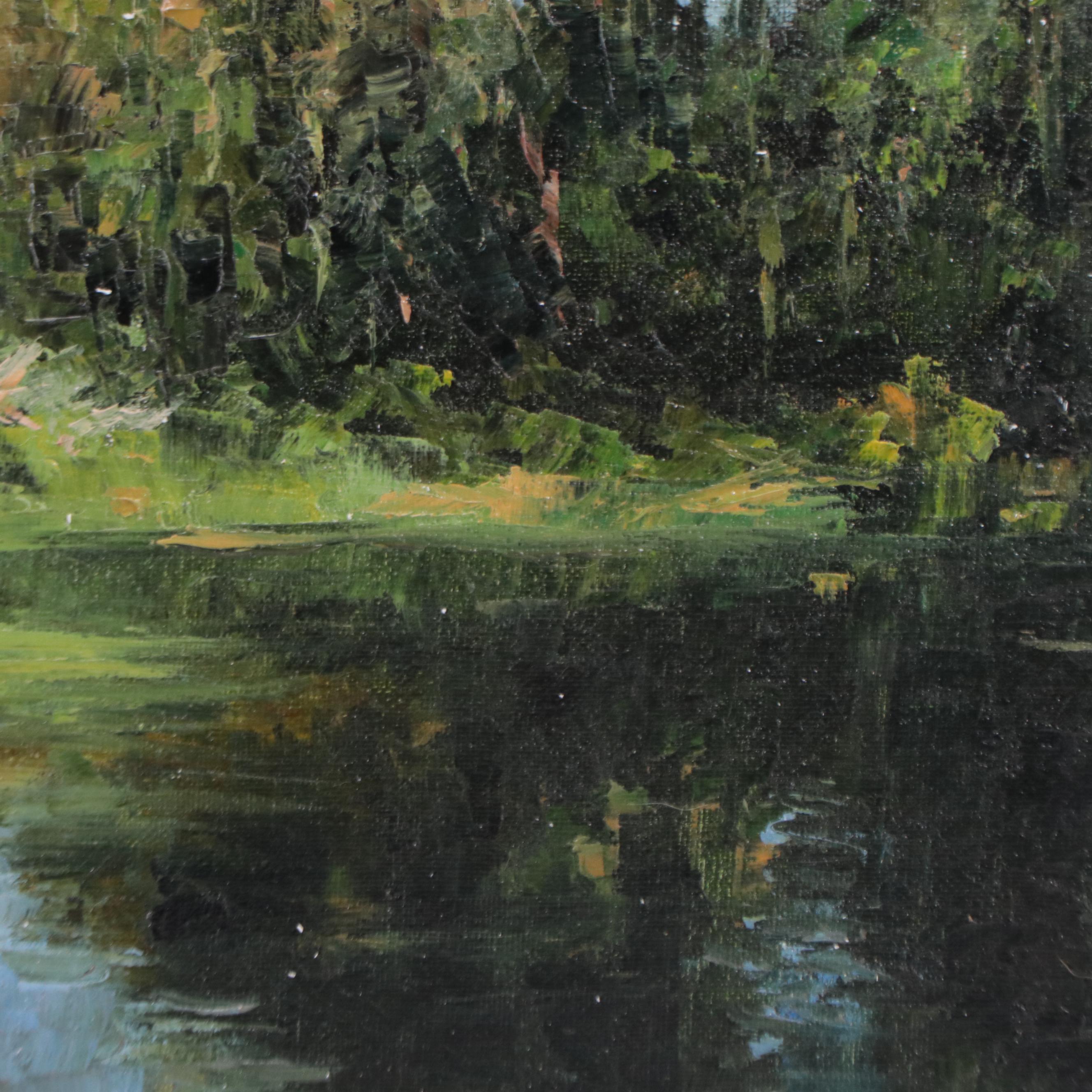 Garncarek Aleksander Oil Painting "Rzeka w Lesie," 2022