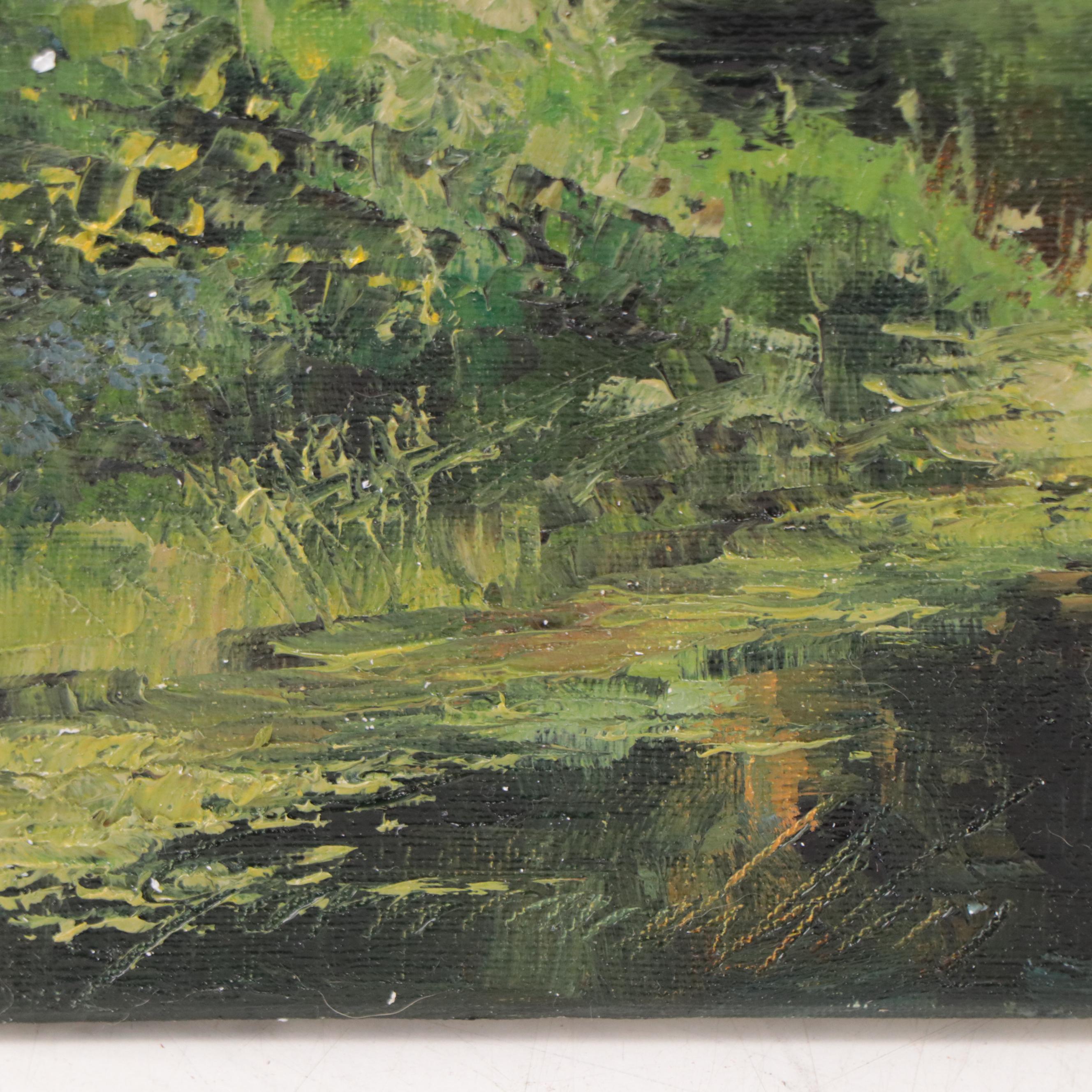 Garncarek Aleksander Oil Painting "Rzeka w Lesie," 2022