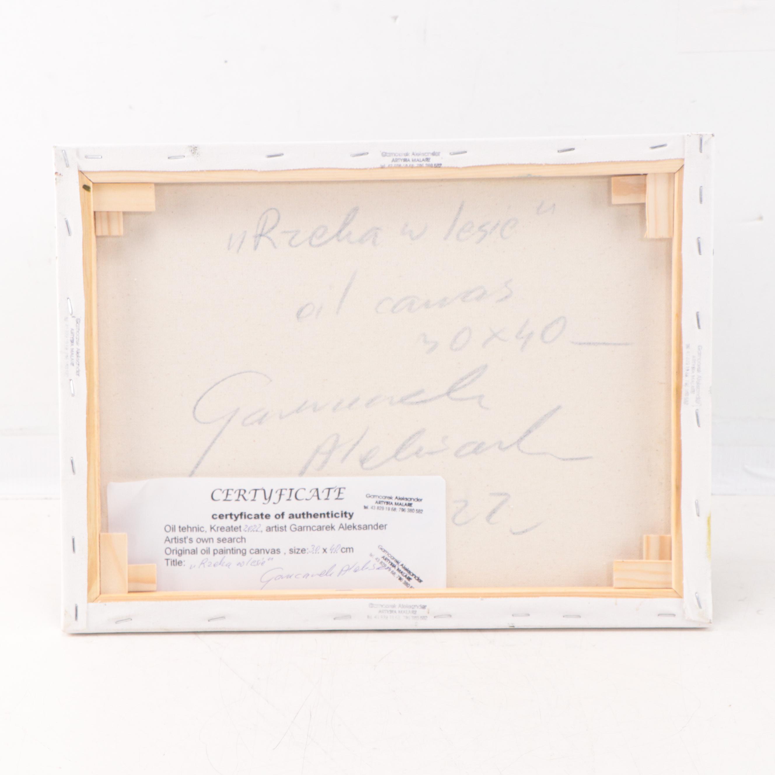 Garncarek Aleksander Oil Painting "Rzeka w Lesie," 2022