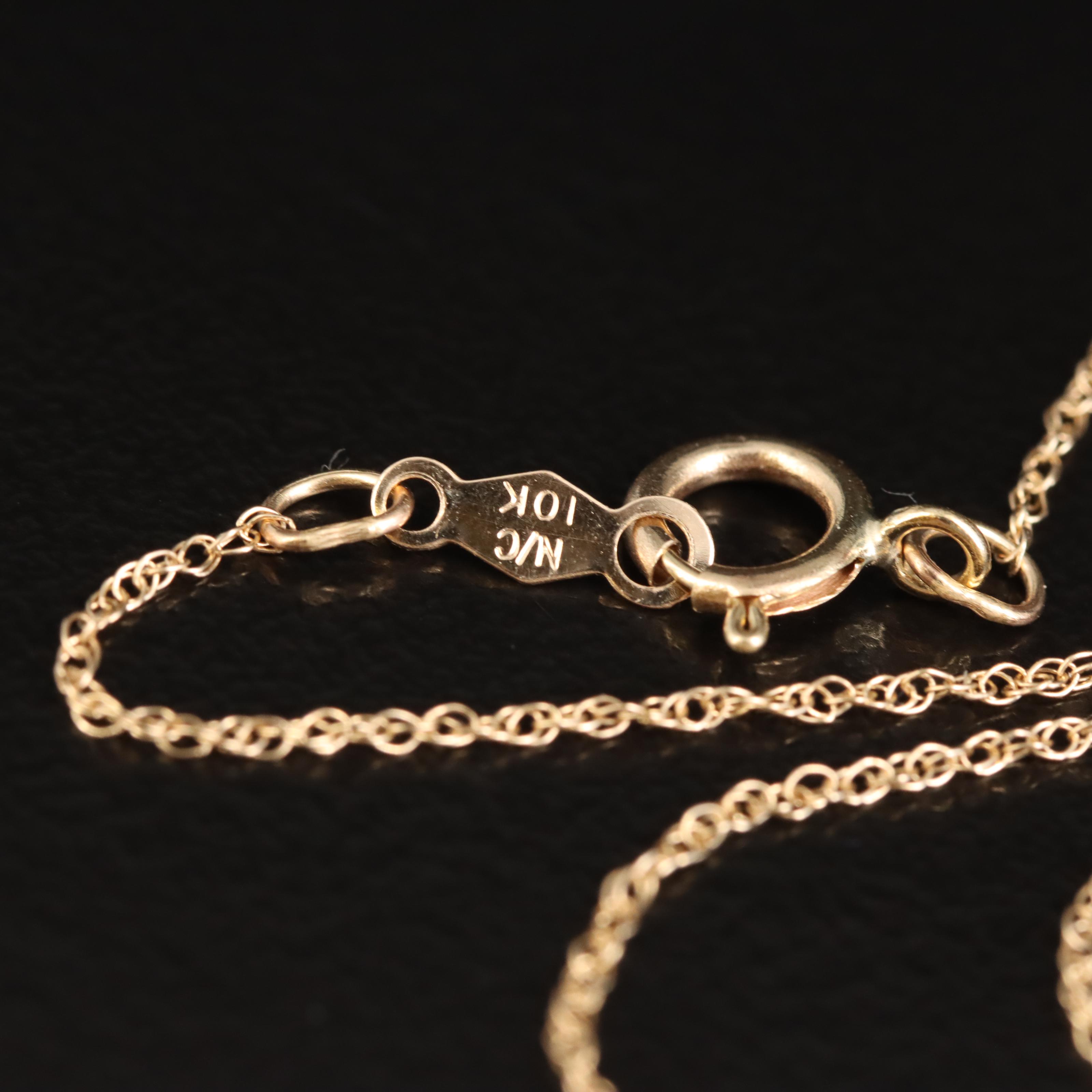 10K Aquamarine Concentric Pendant Necklace