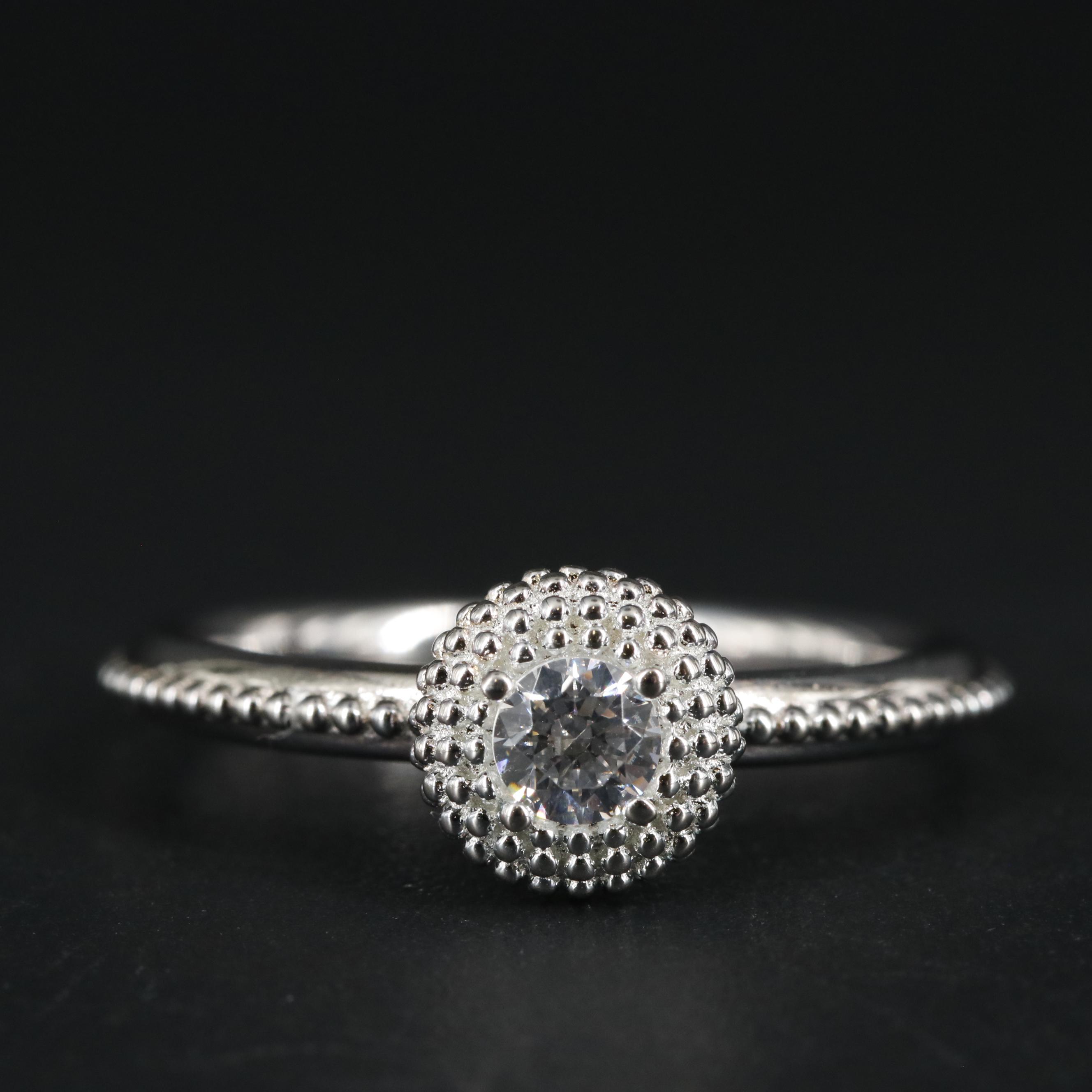 Sterling Halo Ring and Starry Earrings Set