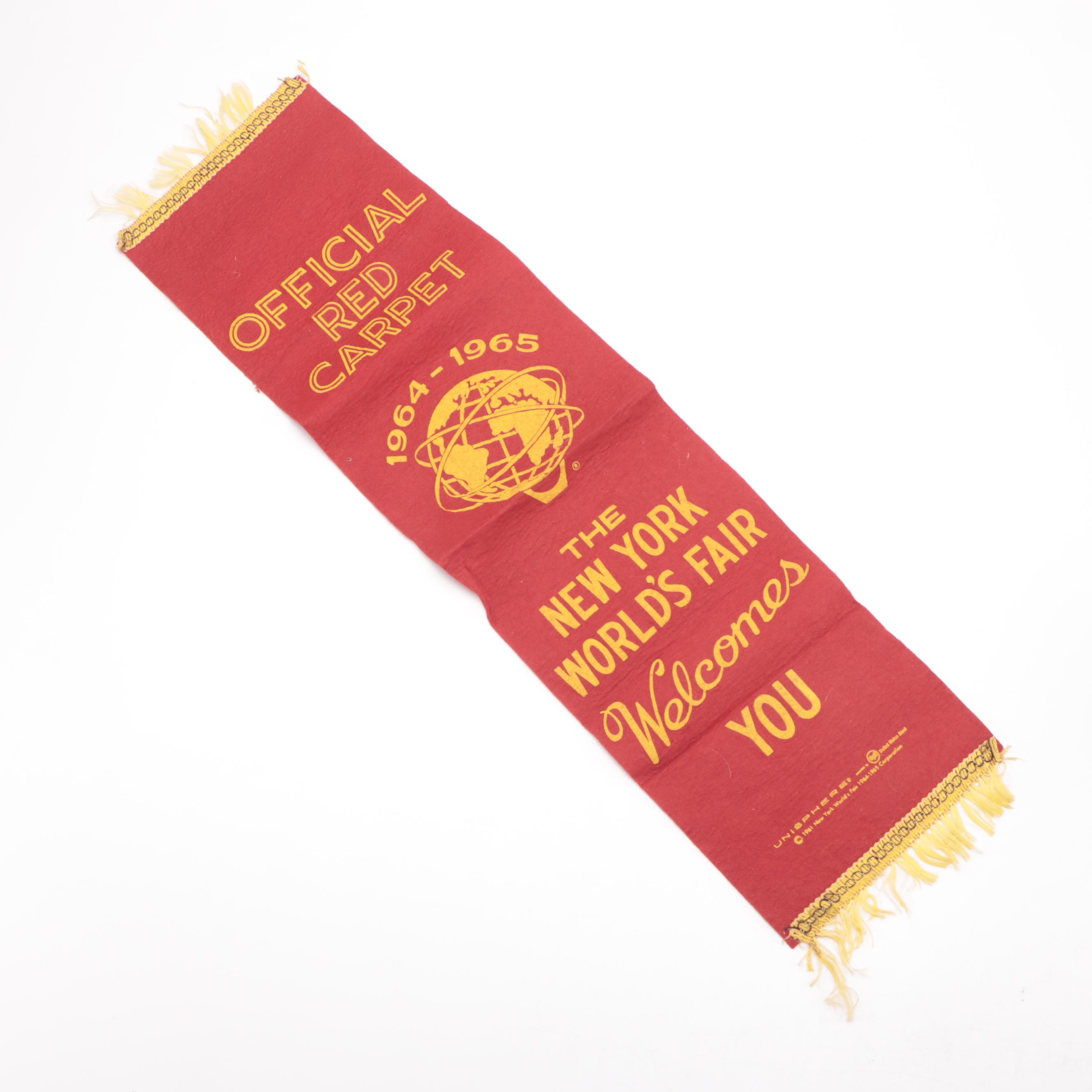 Anchor Hocking Uranium Glass World's Fair Bottle with Creamer and Banner