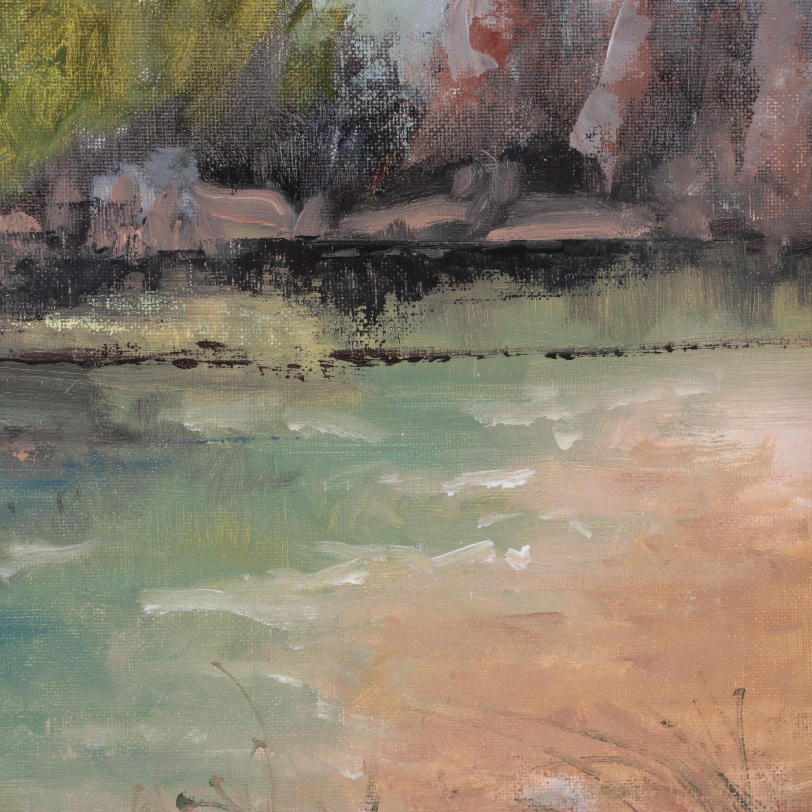 David Wesley Poe Landscape Oil Painting "Not On The Map," 2022