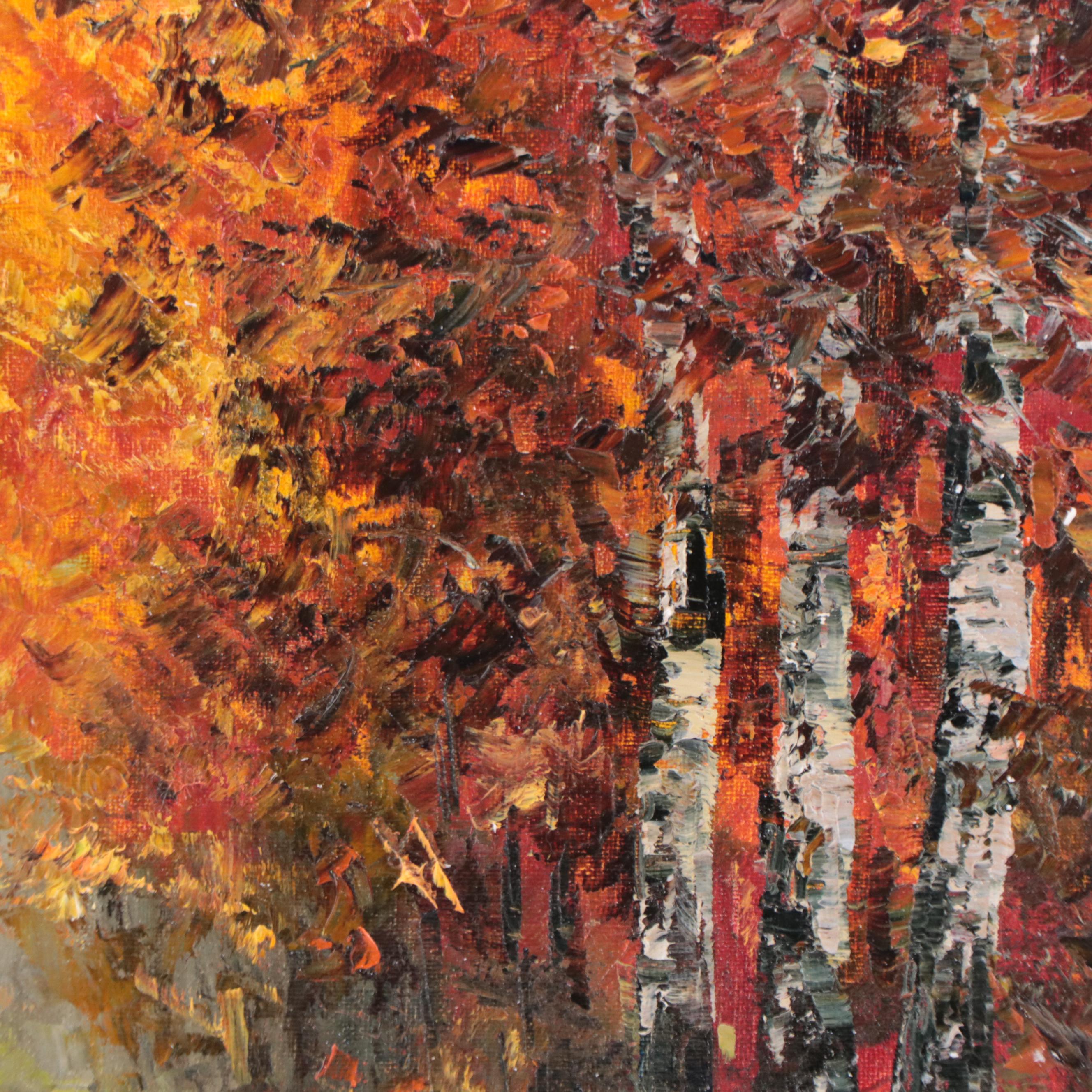 Garncarek Aleksander Landscape Oil Painting "Jesienna Droga," 2022