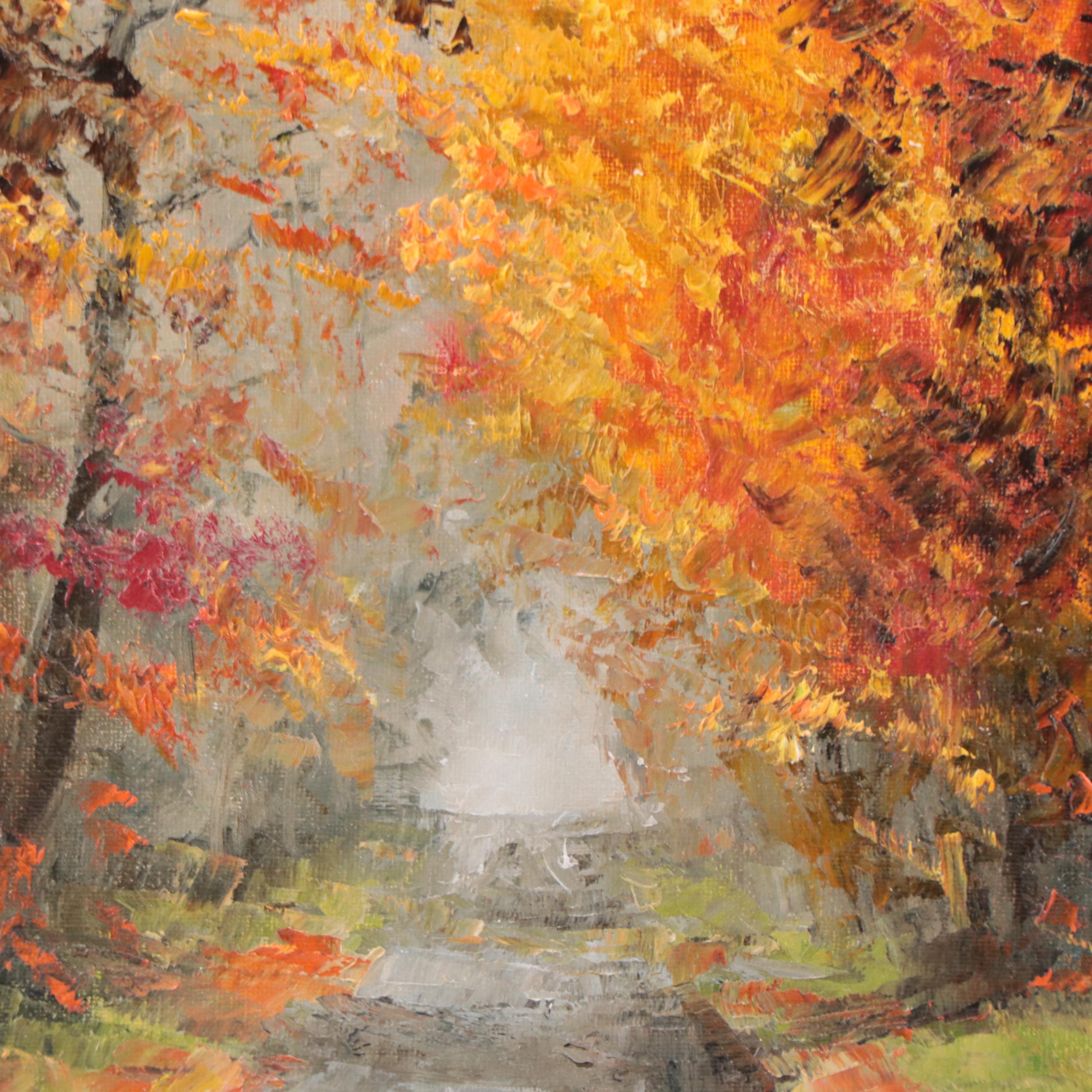 Garncarek Aleksander Landscape Oil Painting "Jesienna Droga," 2022