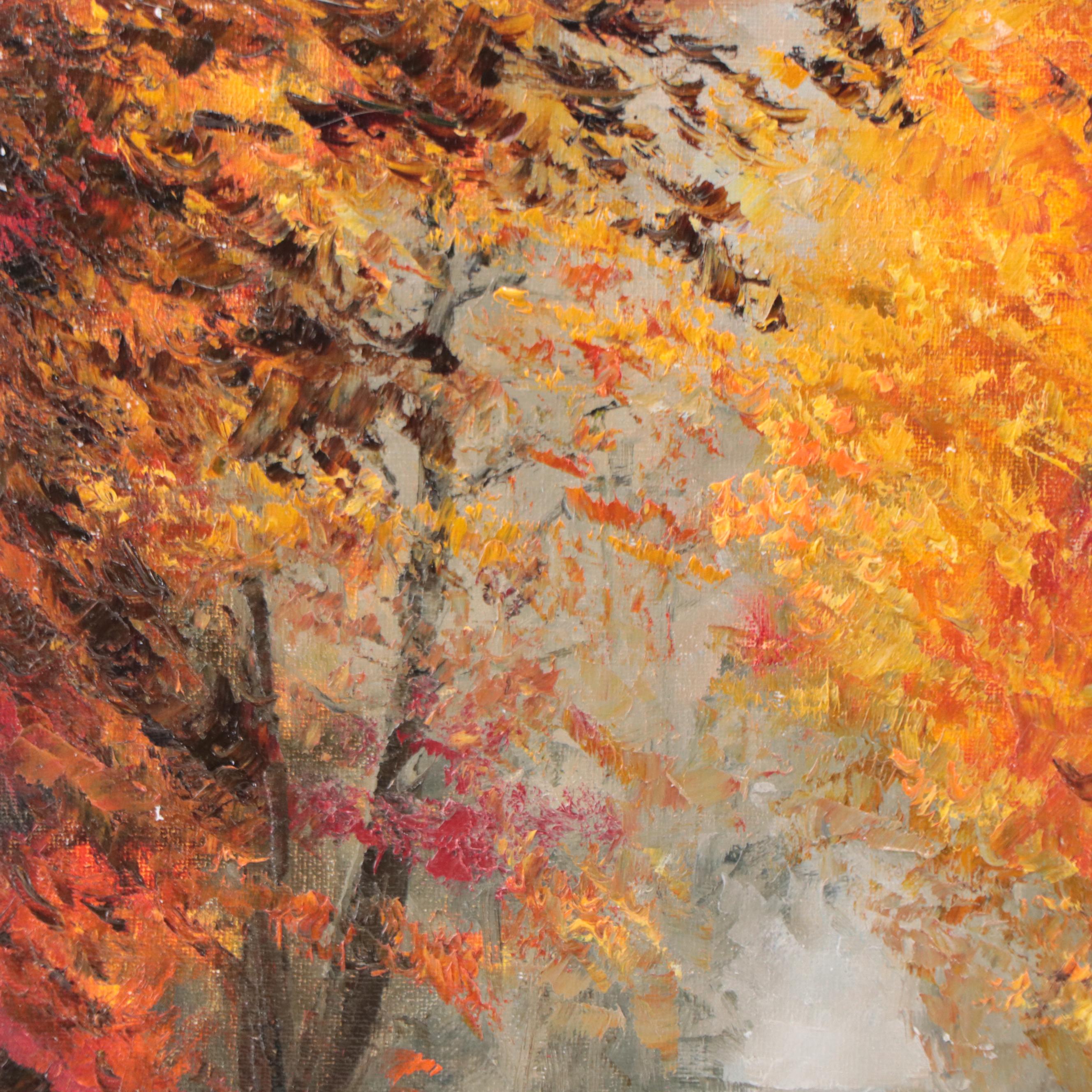 Garncarek Aleksander Landscape Oil Painting "Jesienna Droga," 2022