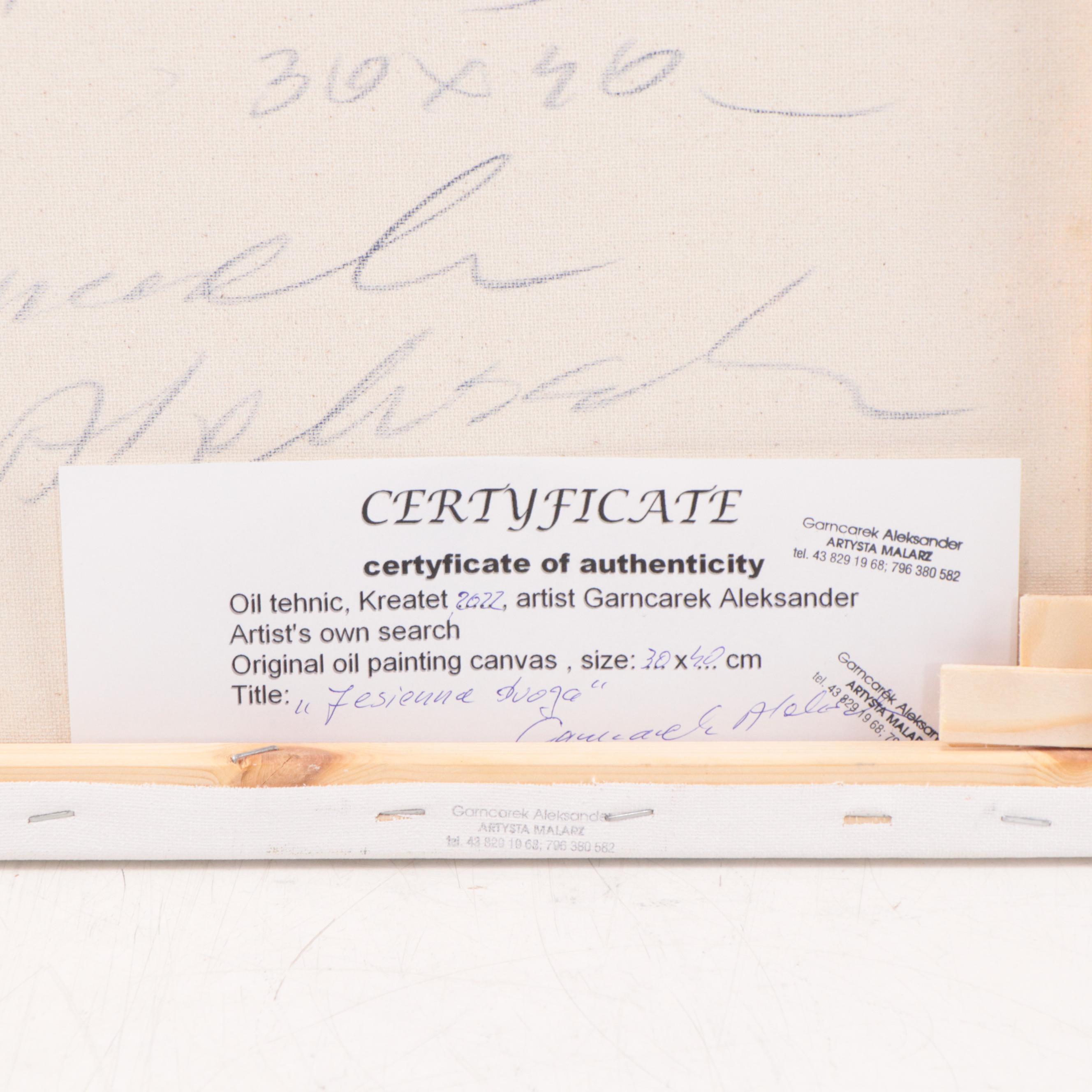 Garncarek Aleksander Landscape Oil Painting "Jesienna Droga," 2022