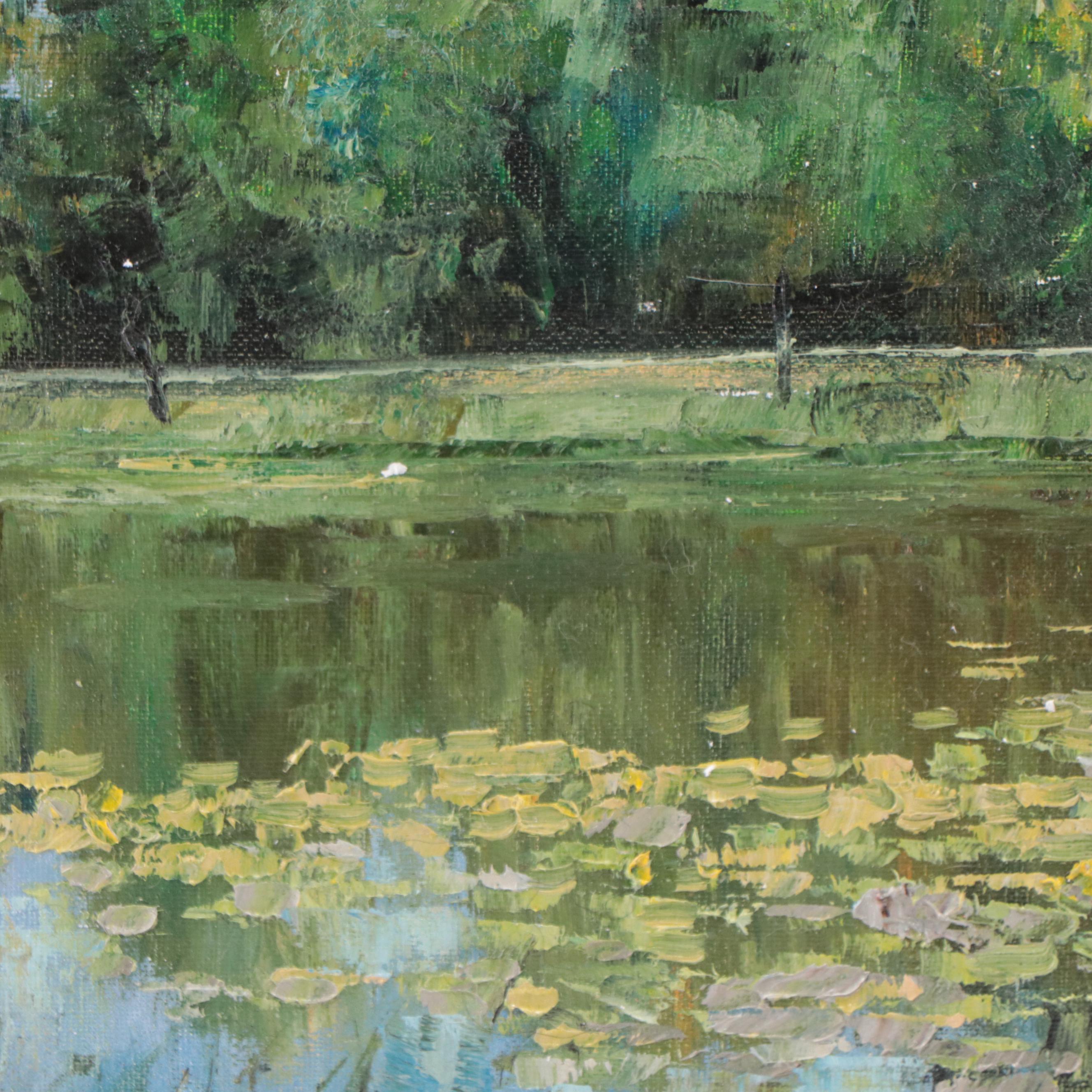 Garncarek Aleksander Oil Painting "Staw W Parku," 2022