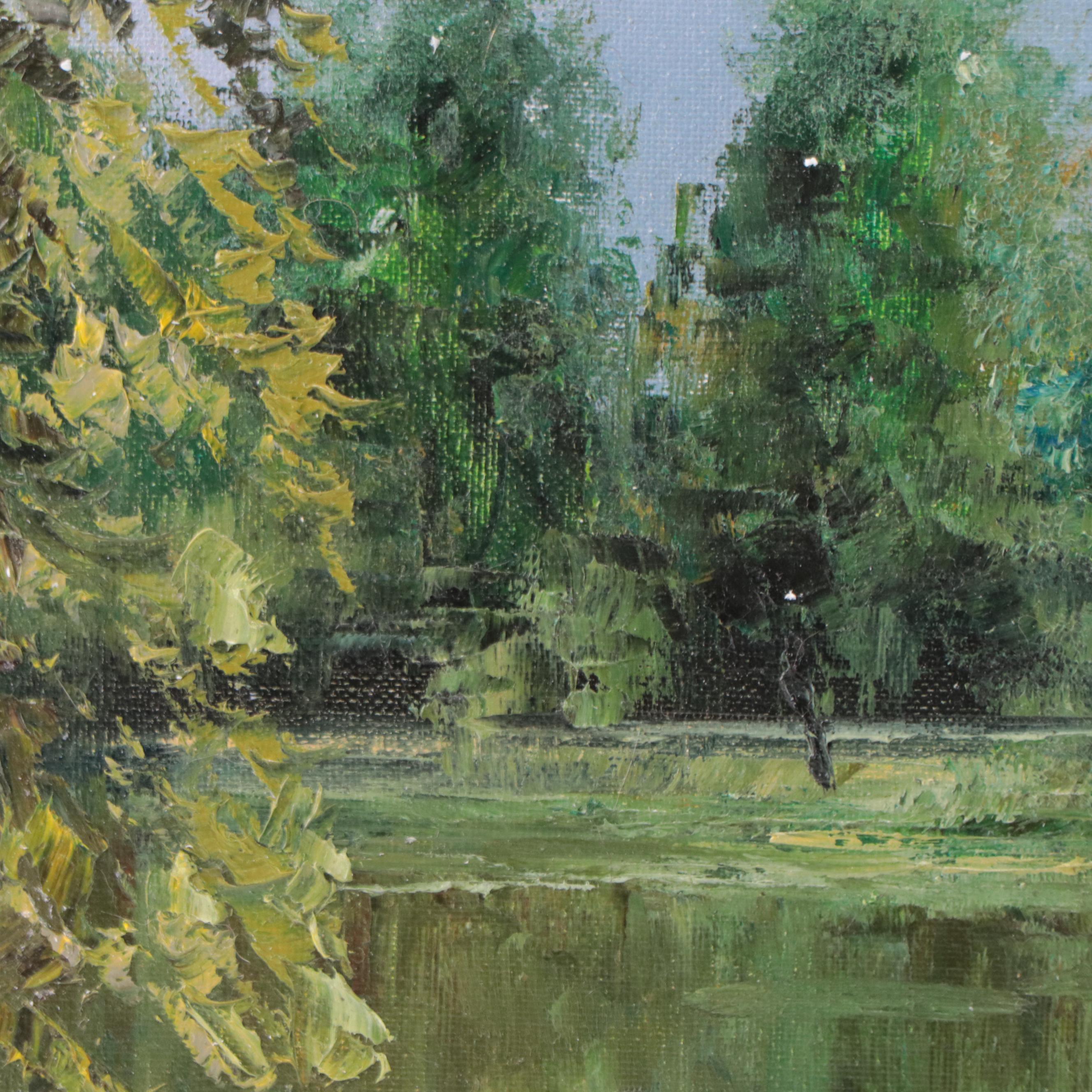 Garncarek Aleksander Oil Painting "Staw W Parku," 2022