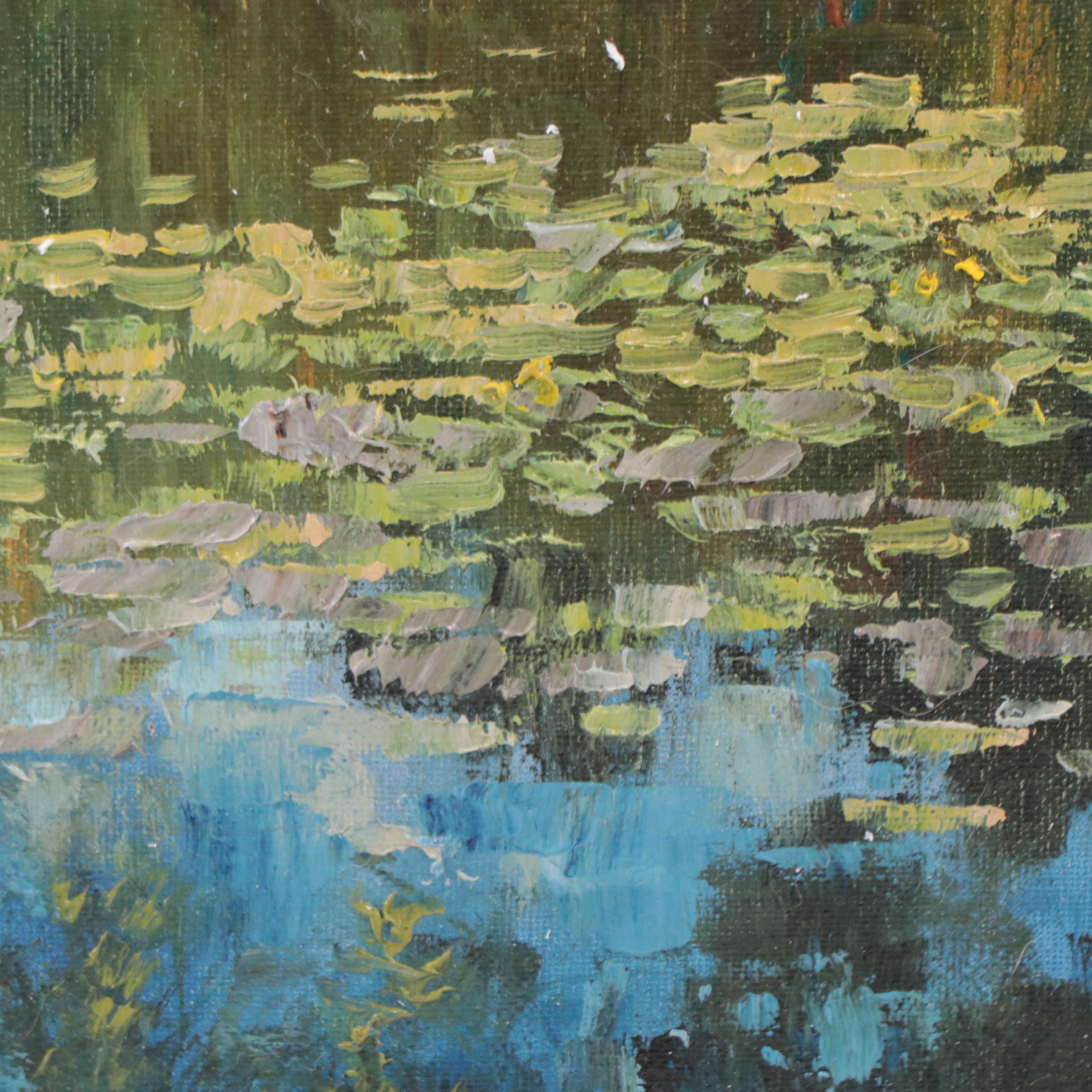 Garncarek Aleksander Oil Painting "Staw W Parku," 2022