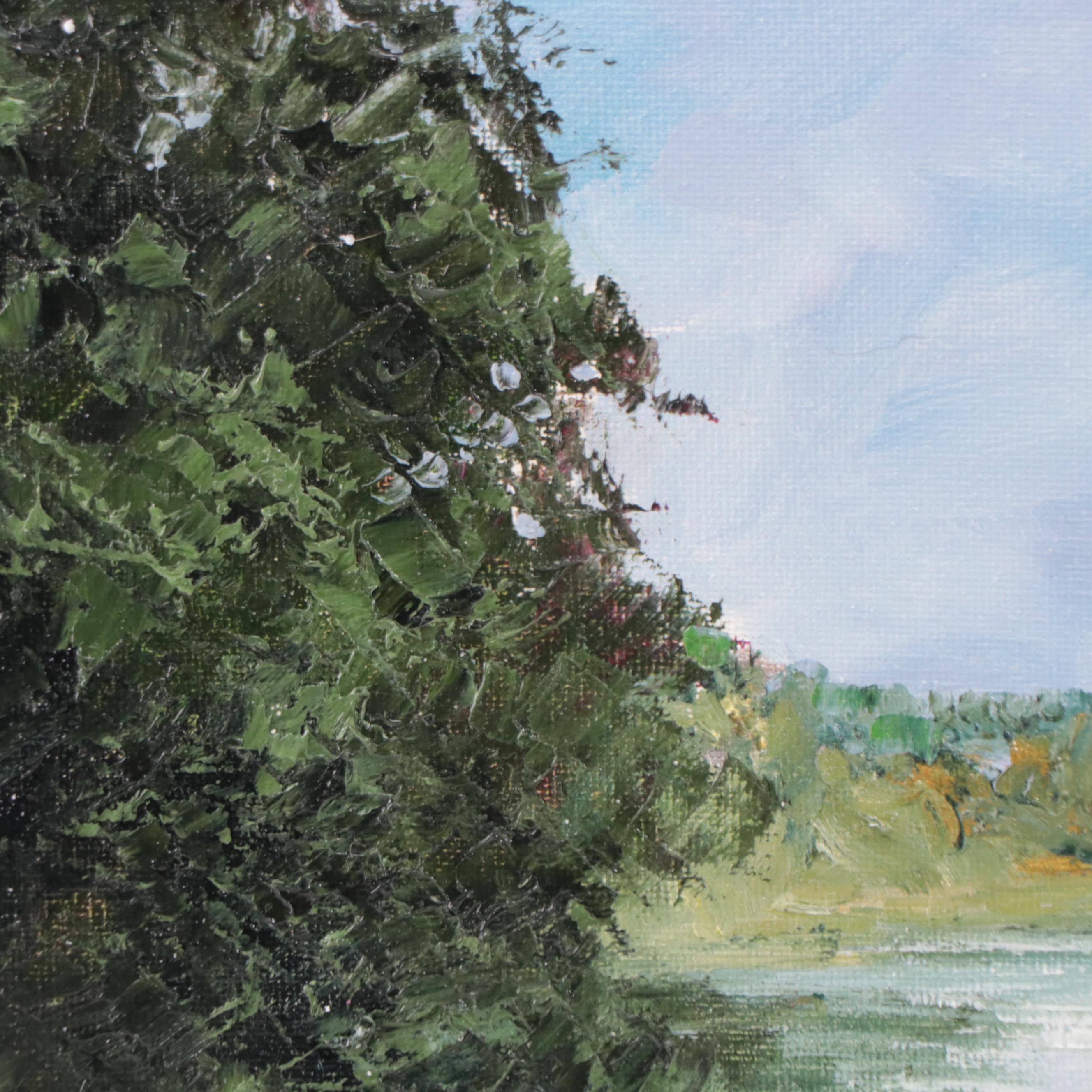 Garncarek Aleksander Landscape Oil Painting "Rzeka," 2022