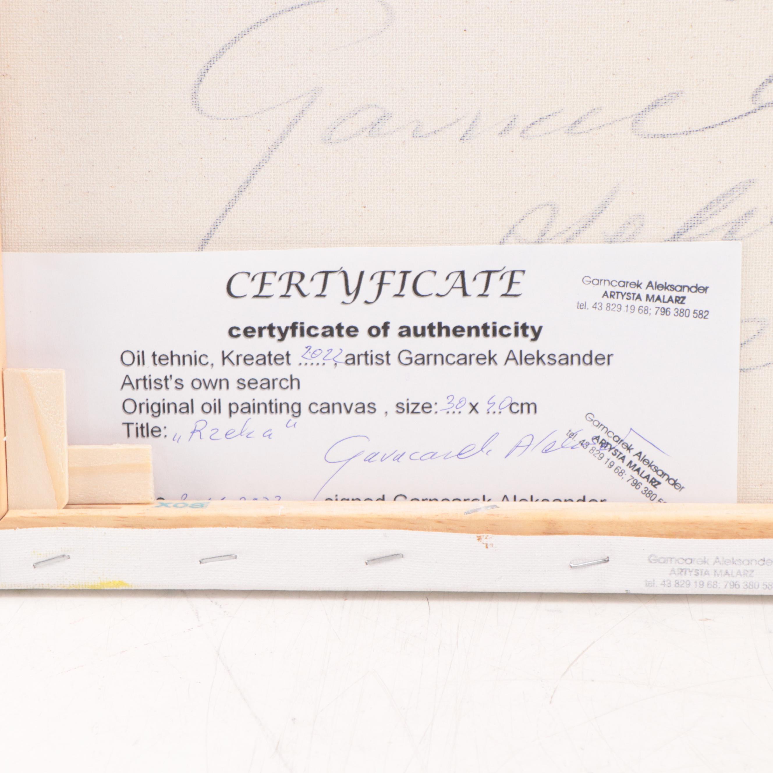 Garncarek Aleksander Landscape Oil Painting "Rzeka," 2022