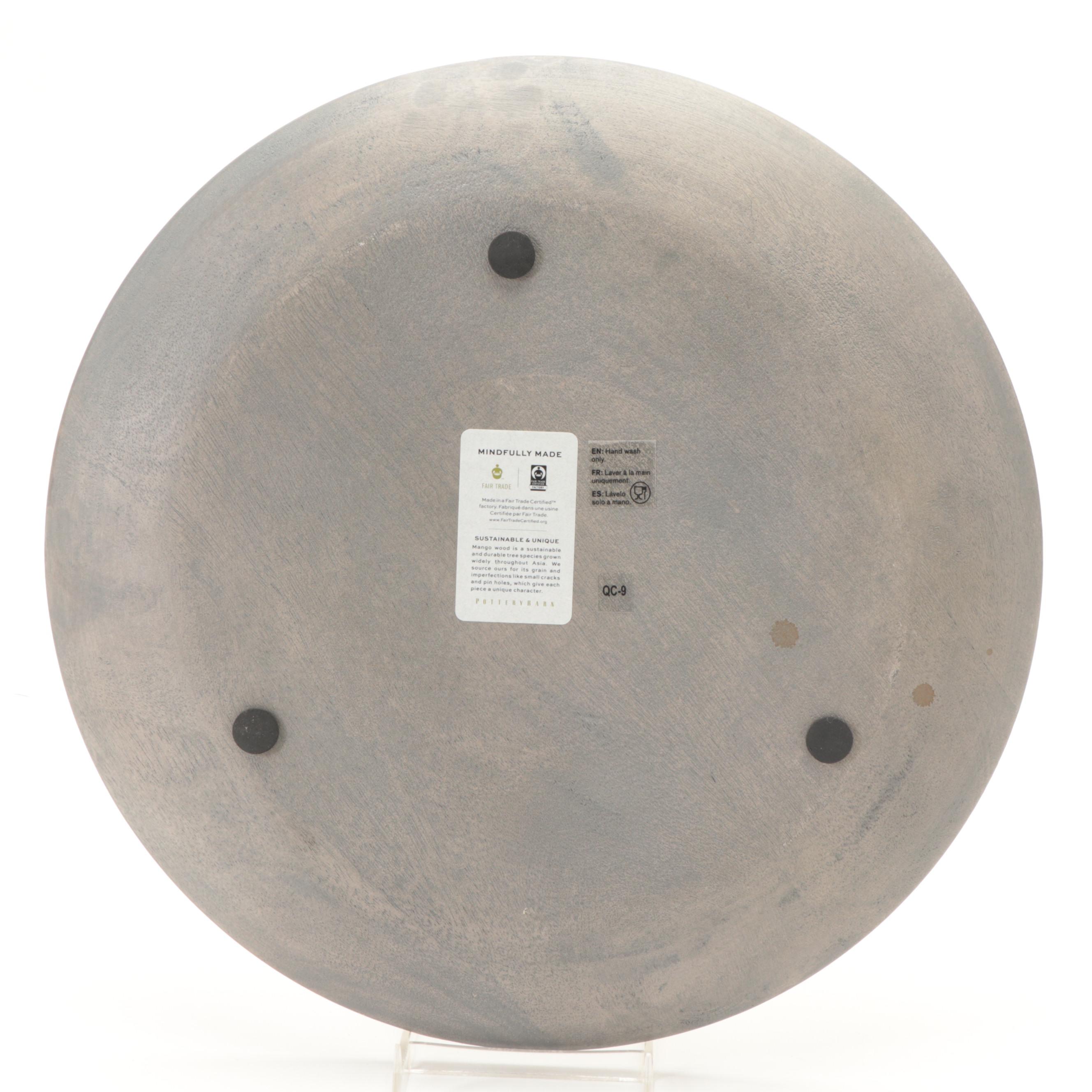 Pottery Barn Grey Wash Mango Wood Chargers