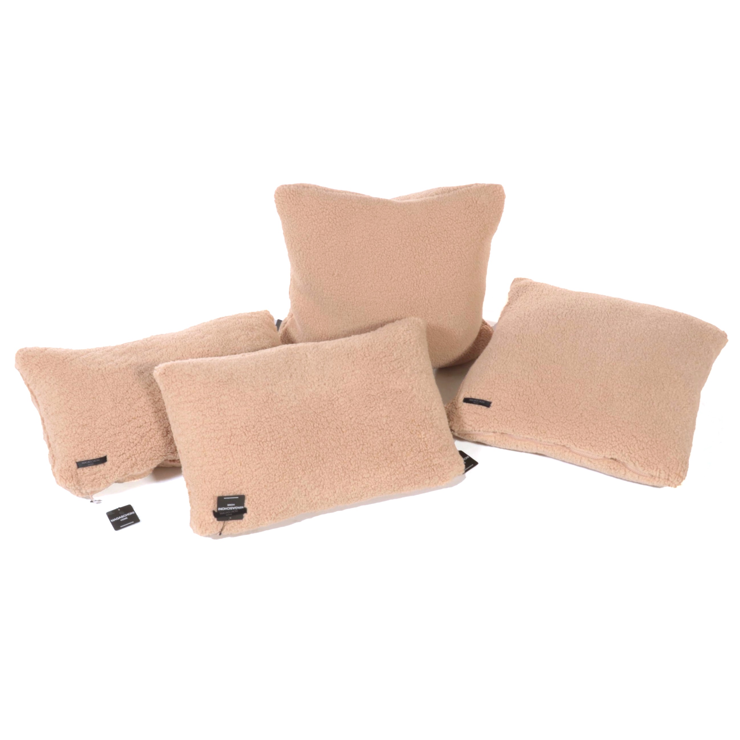 Magaschoni Home Plush Tan Fleece Accent Pillows