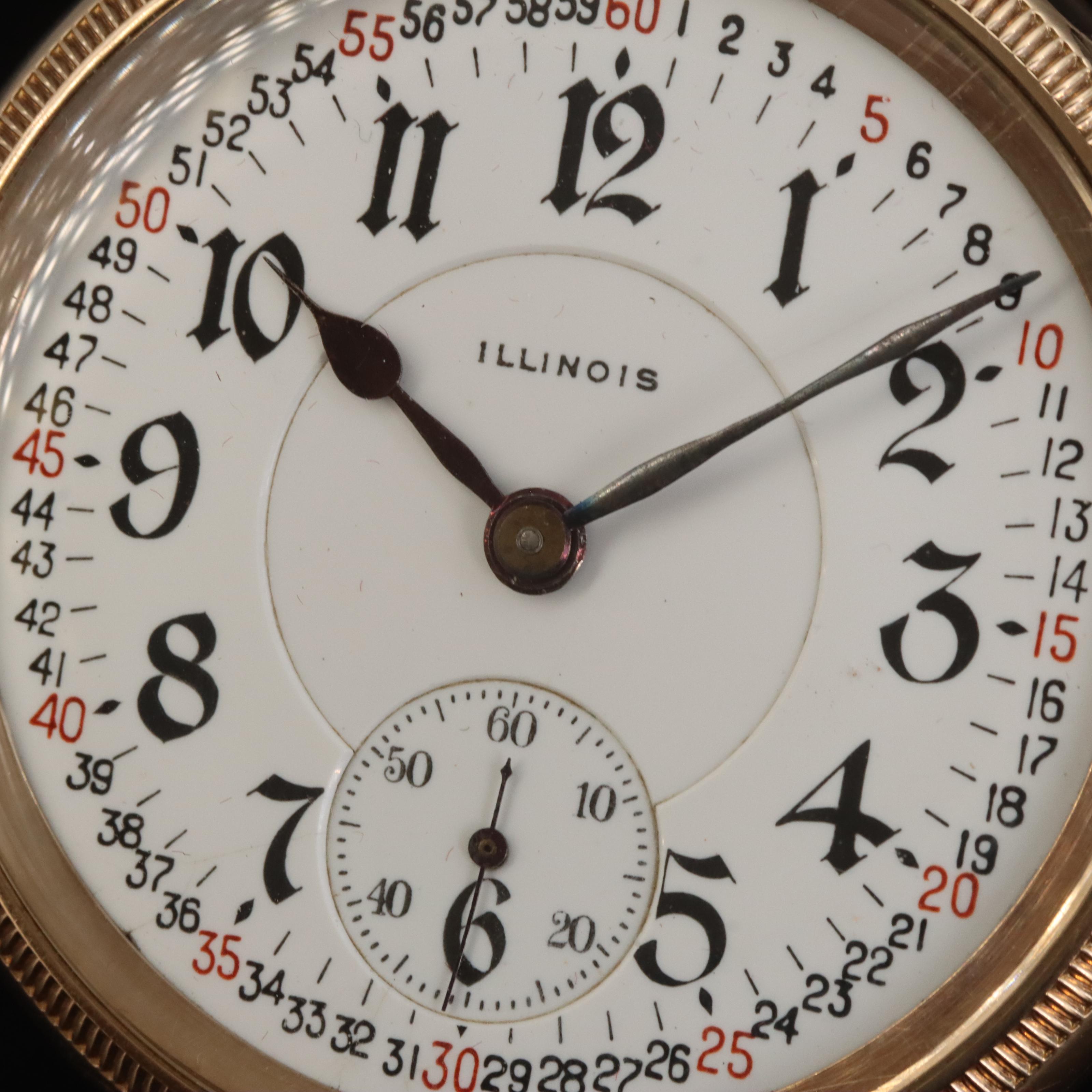 1912 Illinois Railroad Grade Gold-Filled Pocket Watch