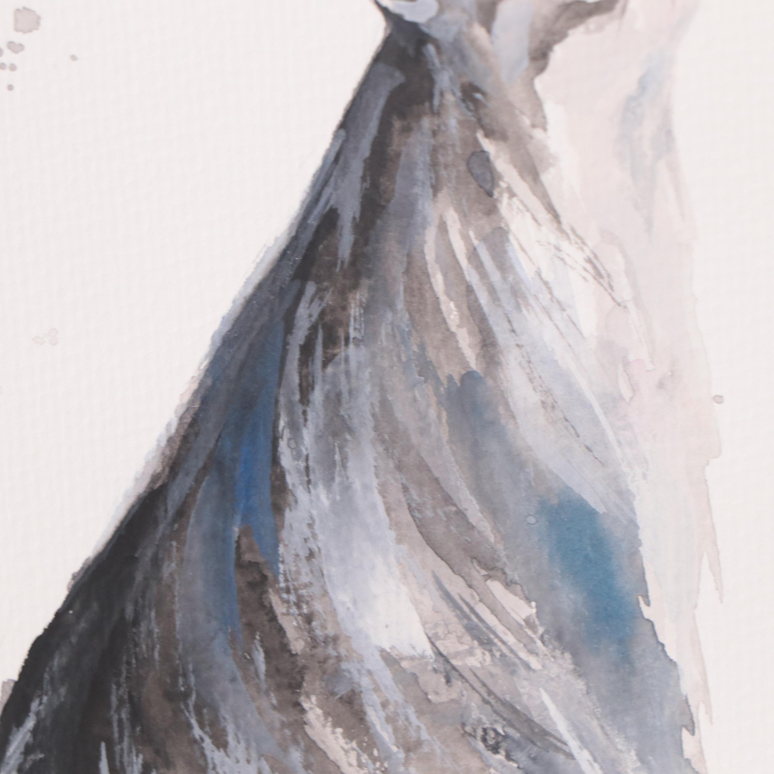 Anne Gorywine Watercolor Painting of Cat, 2022