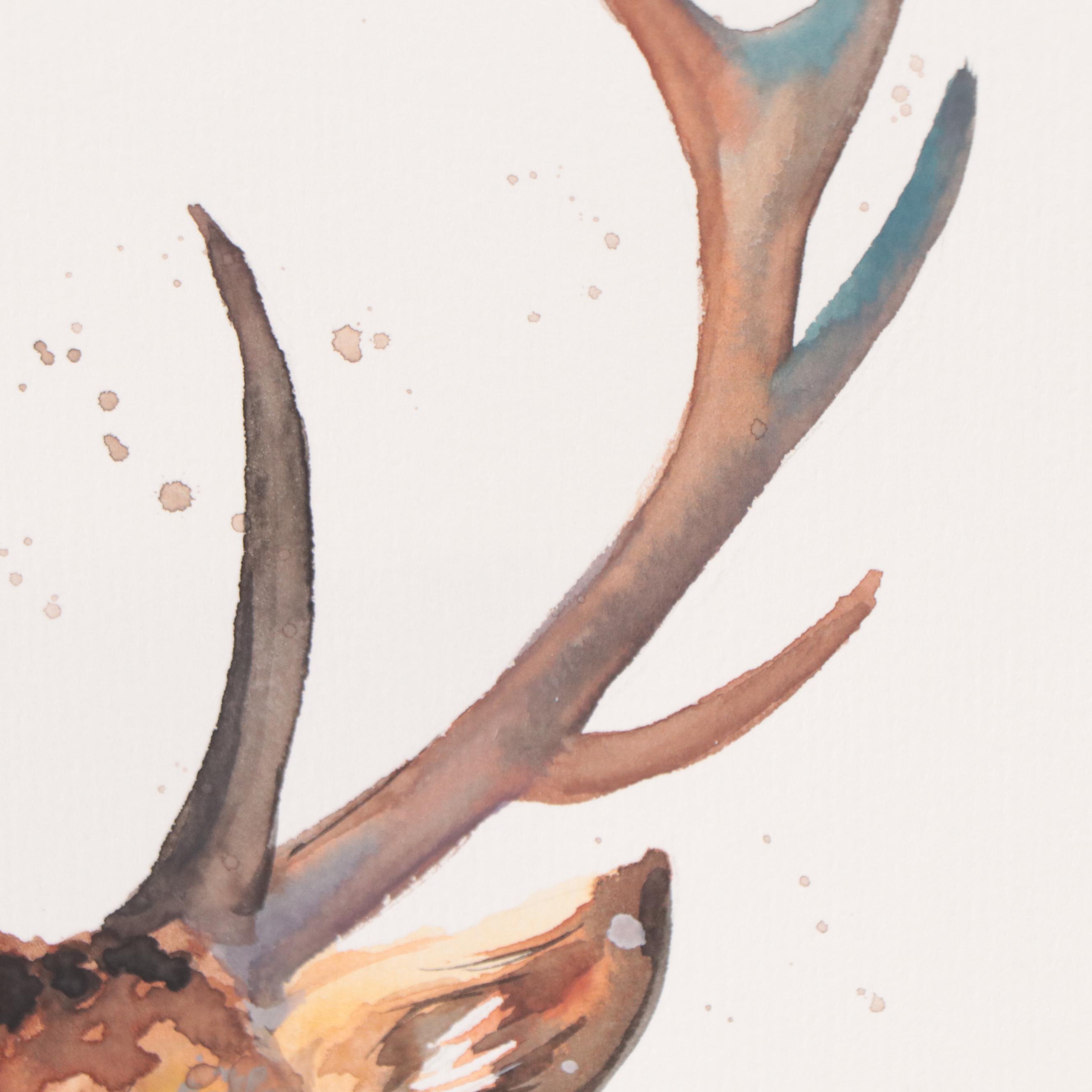 Anne Gorywine Watercolor Painting of Deer, 2022