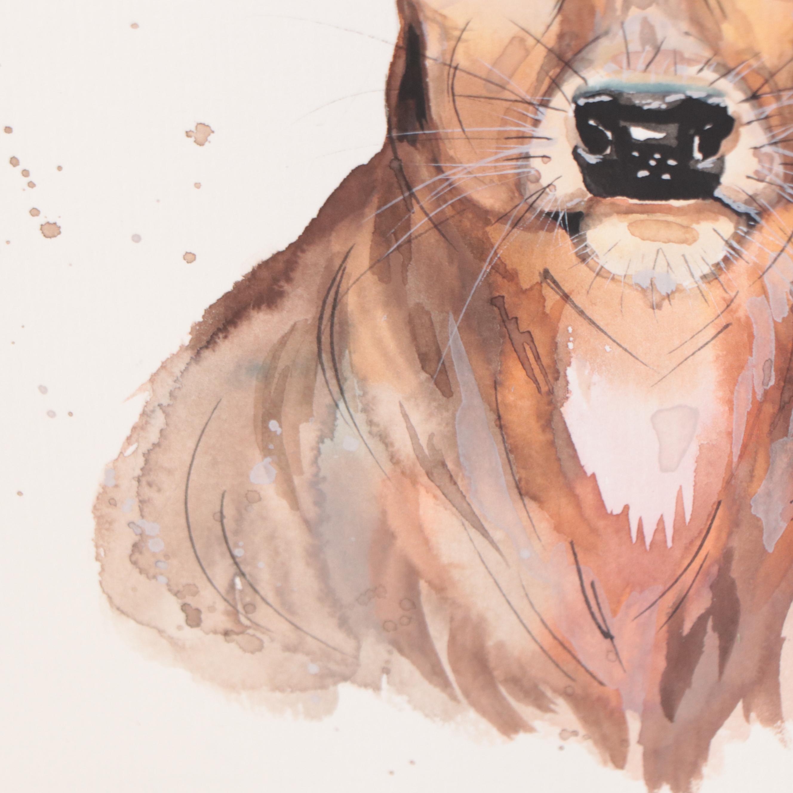 Anne Gorywine Watercolor Painting of Deer, 2022