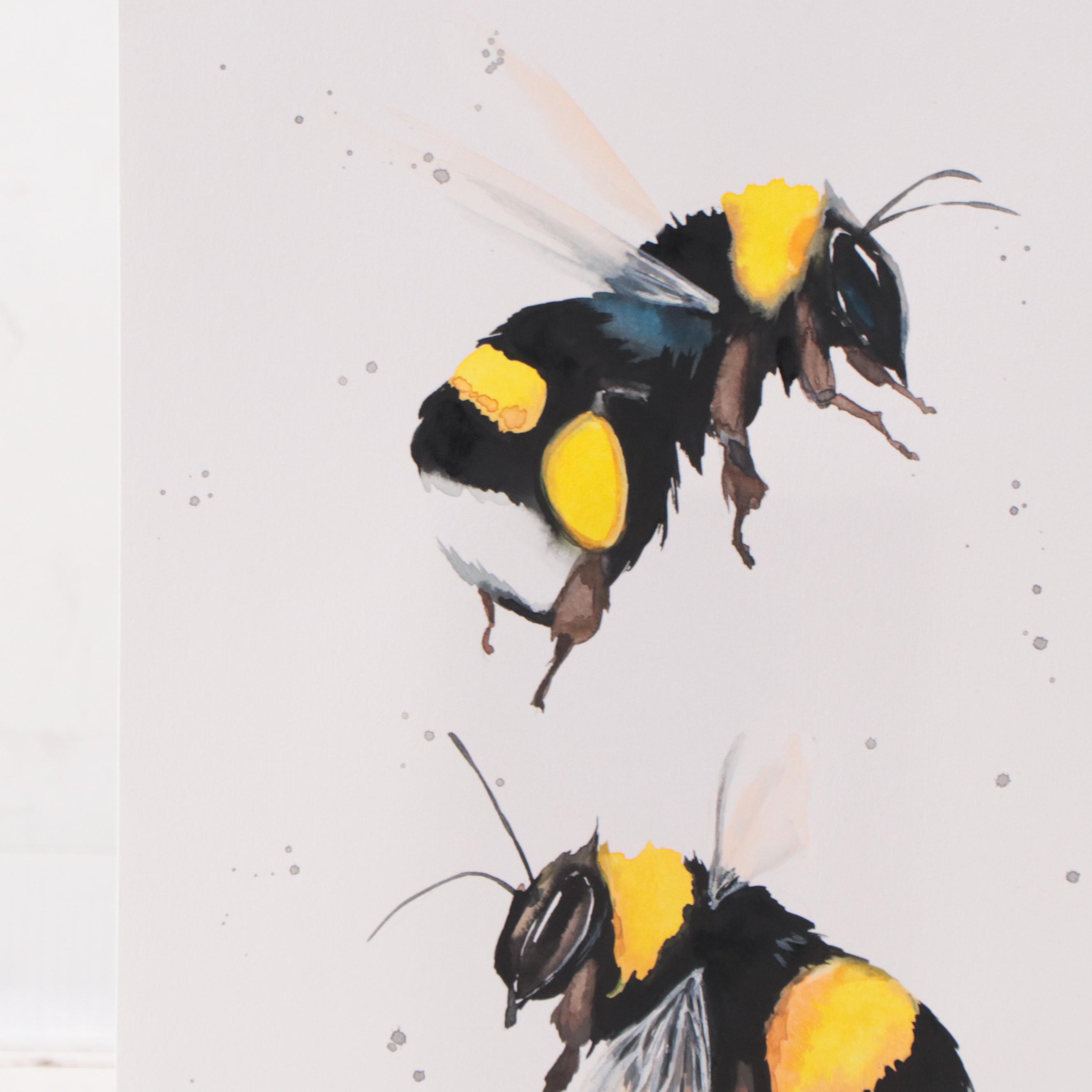 Anne Gorywine Watercolor Painting of Bees, 2022