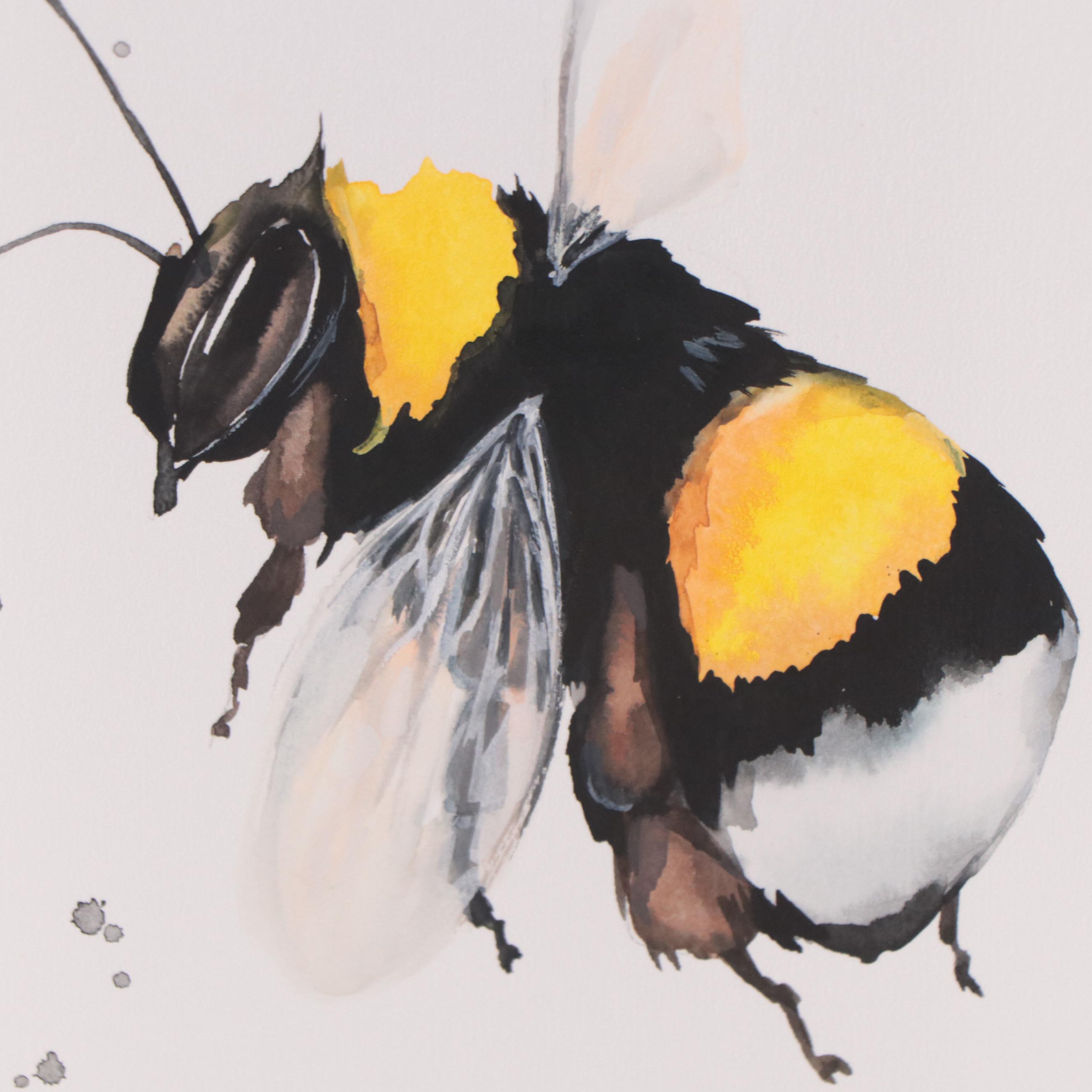 Anne Gorywine Watercolor Painting of Bees, 2022