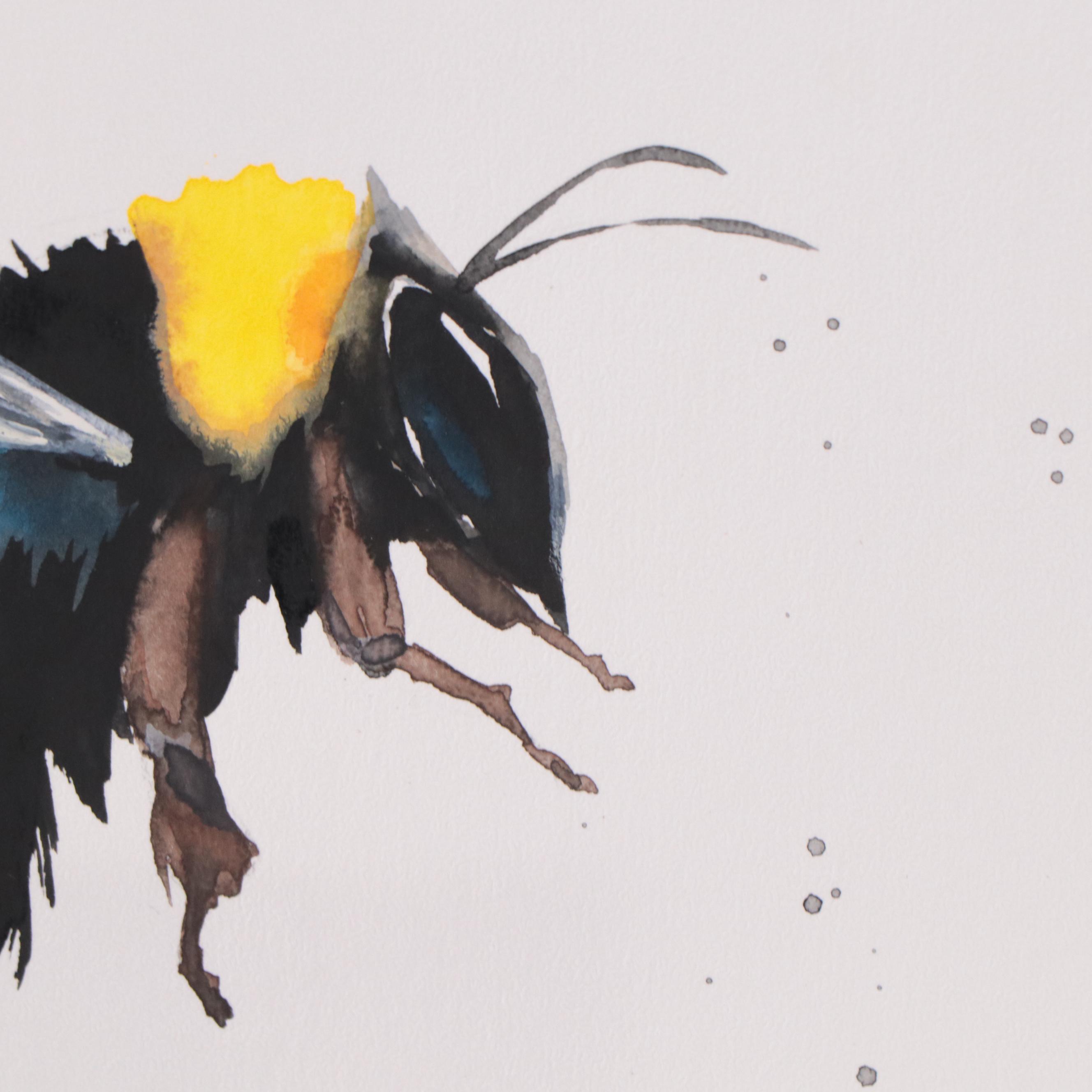 Anne Gorywine Watercolor Painting of Bees, 2022