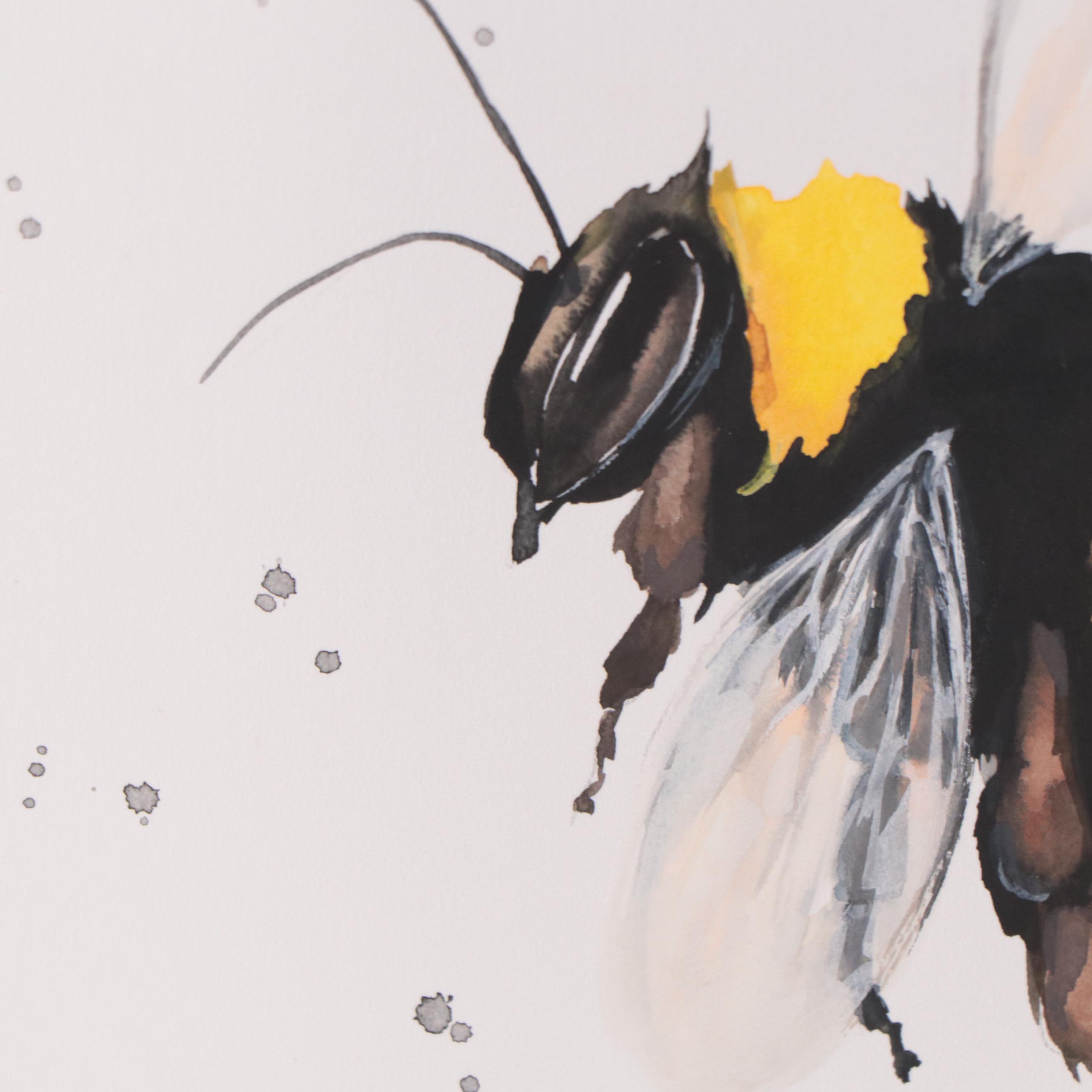 Anne Gorywine Watercolor Painting of Bees, 2022