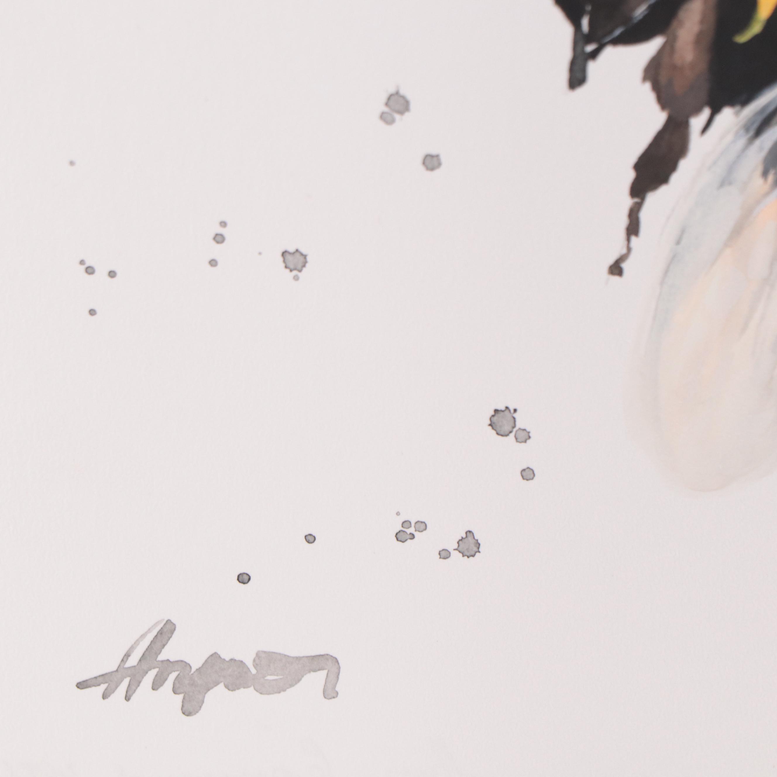 Anne Gorywine Watercolor Painting of Bees, 2022