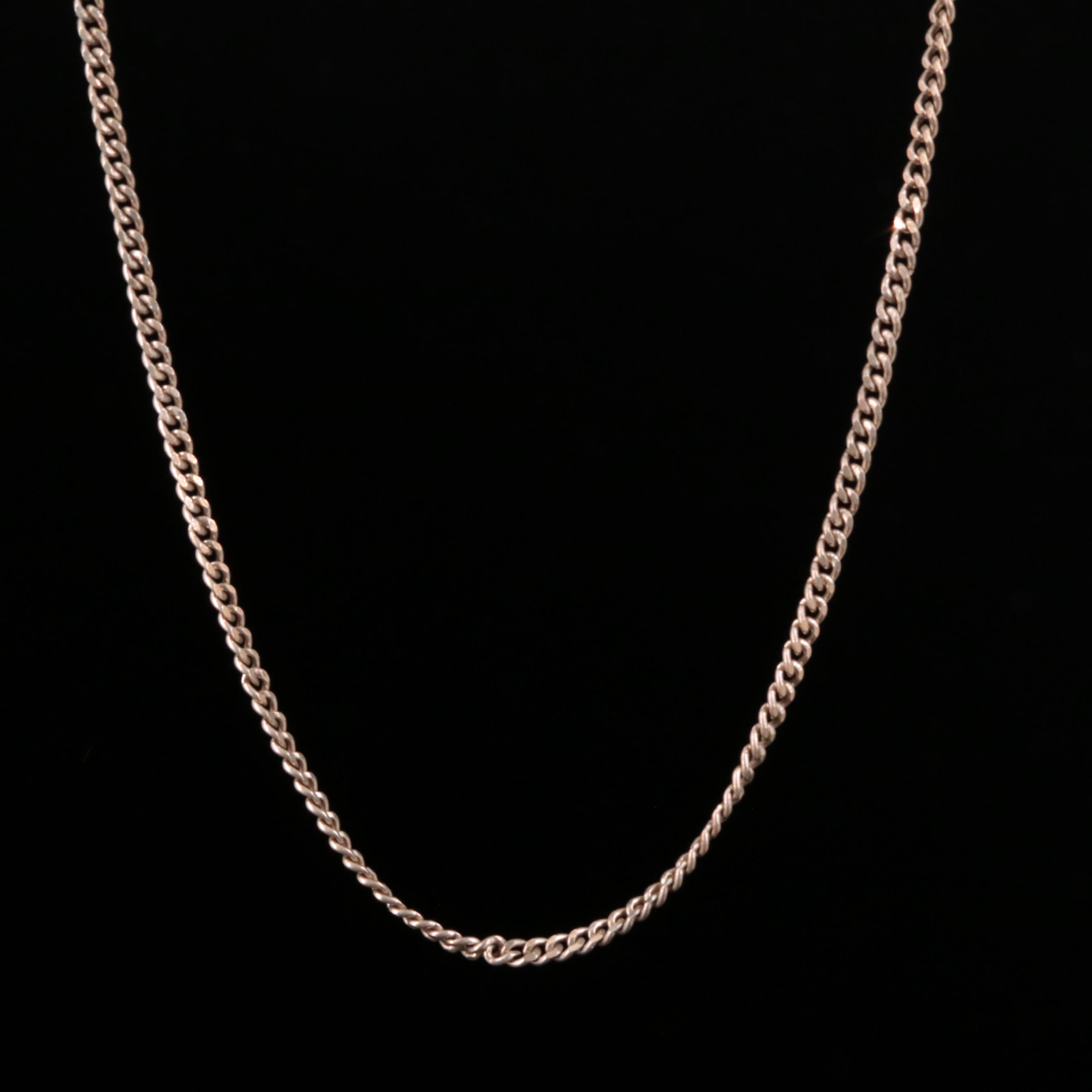 Sterling Two-Tone Curb Chain Necklace