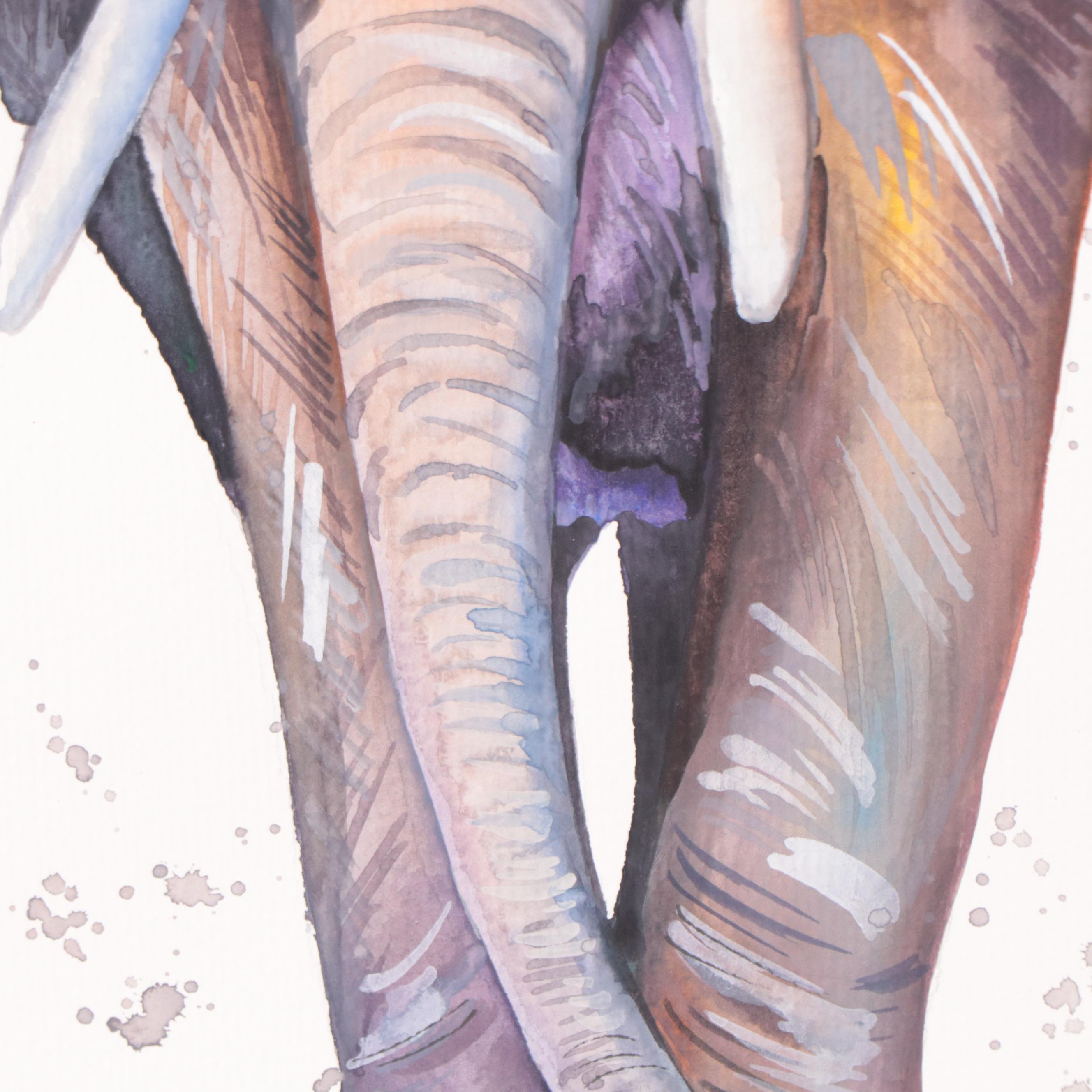 Anne Gorywine Watercolor Painting of Elephant, 2022