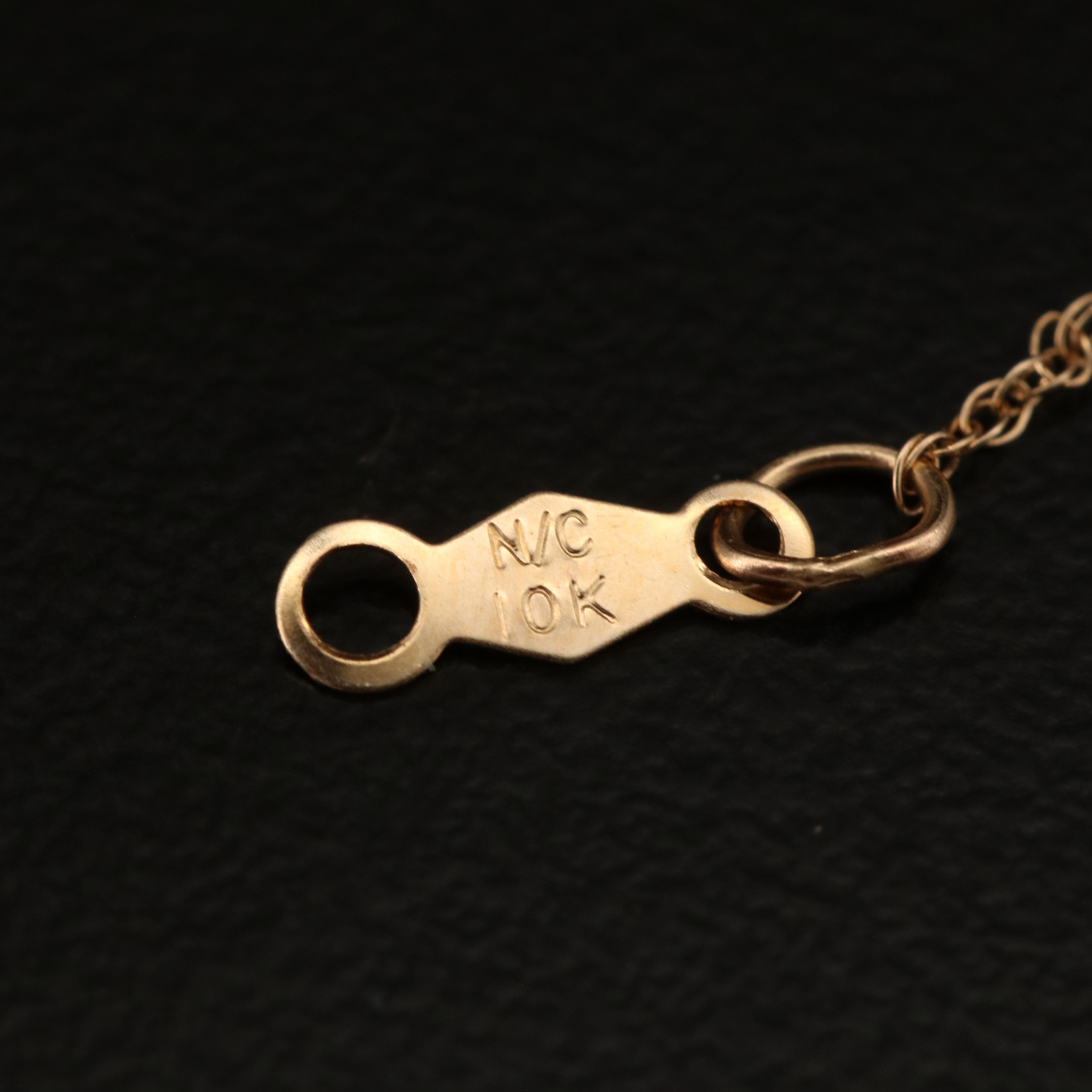 10K Aquamarine Concentric Pendant Necklace