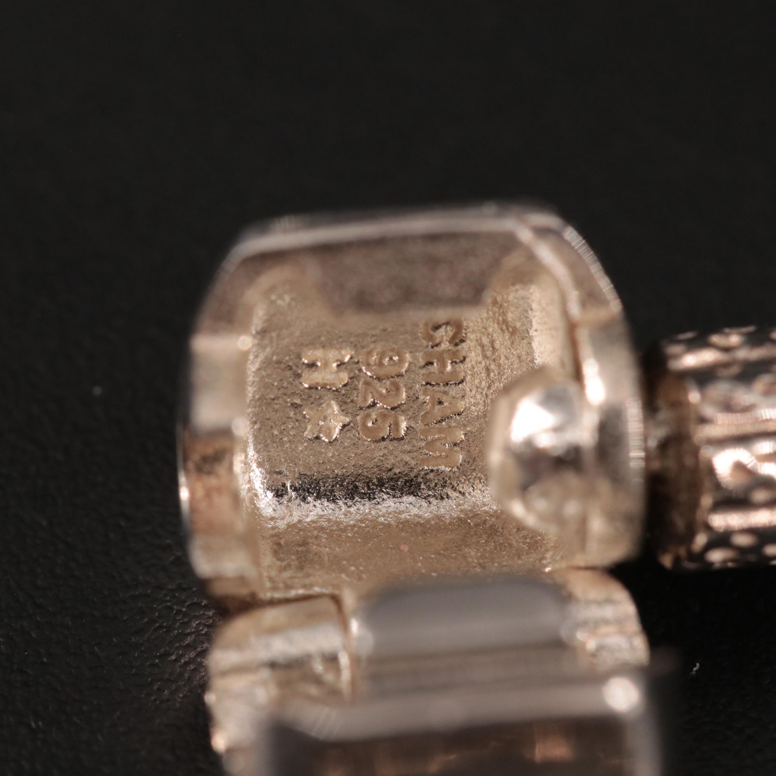 Sterling Chamilia Box Chain Necklace With Blue Glass Beads