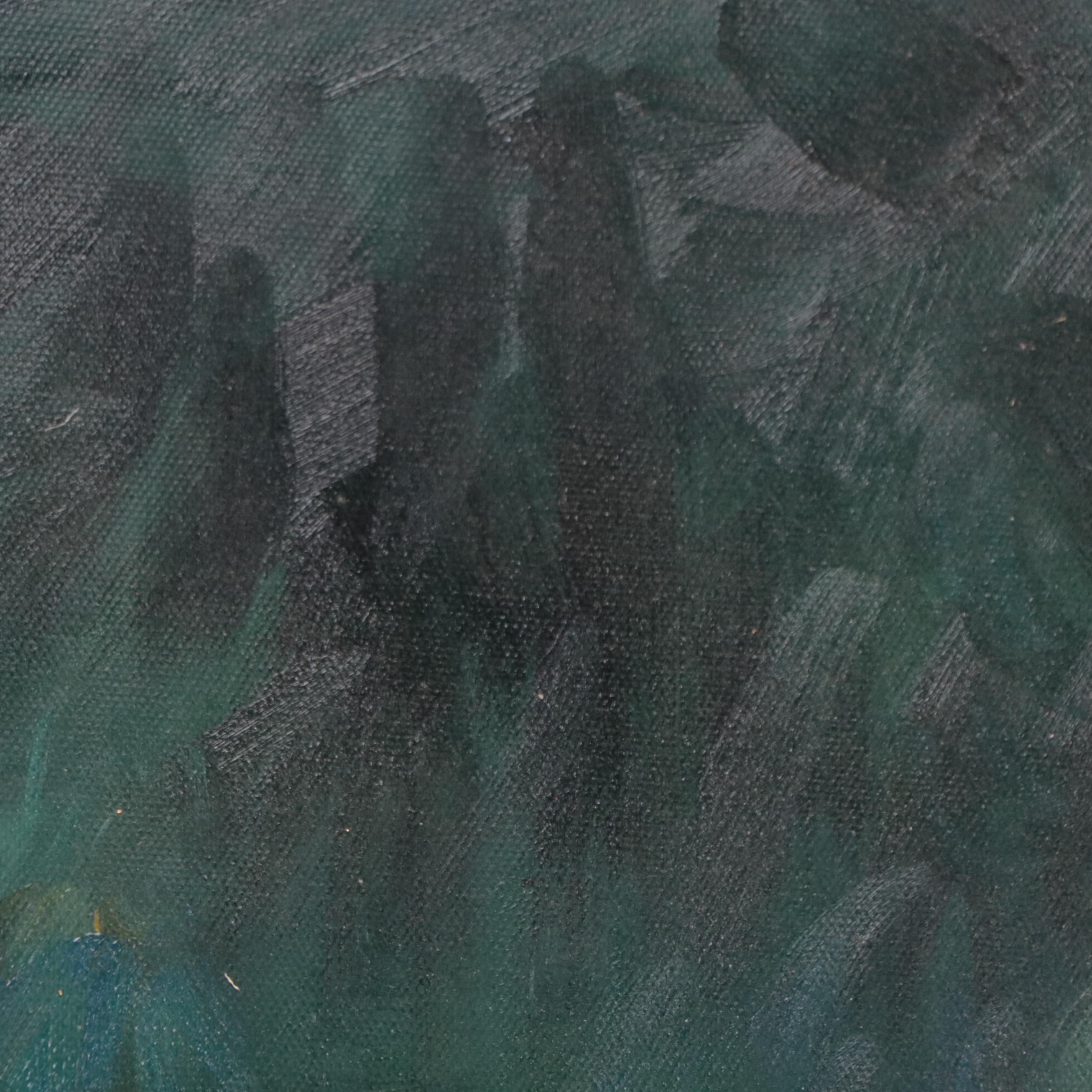 Oil Painting After Émile Munier "Girl with Kittens," Late 20th Century