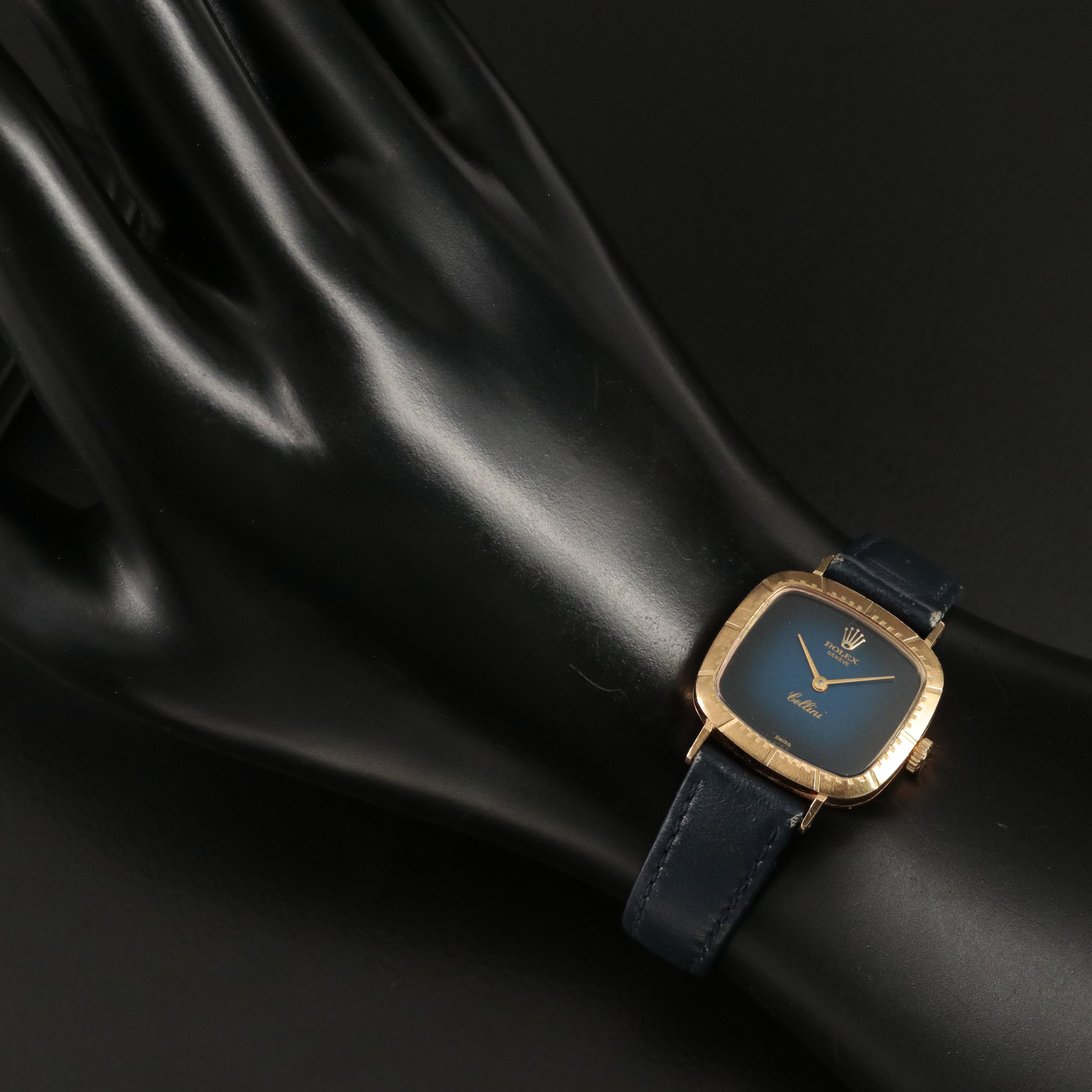 18K Rolex Cellini Blue Gradation Watch