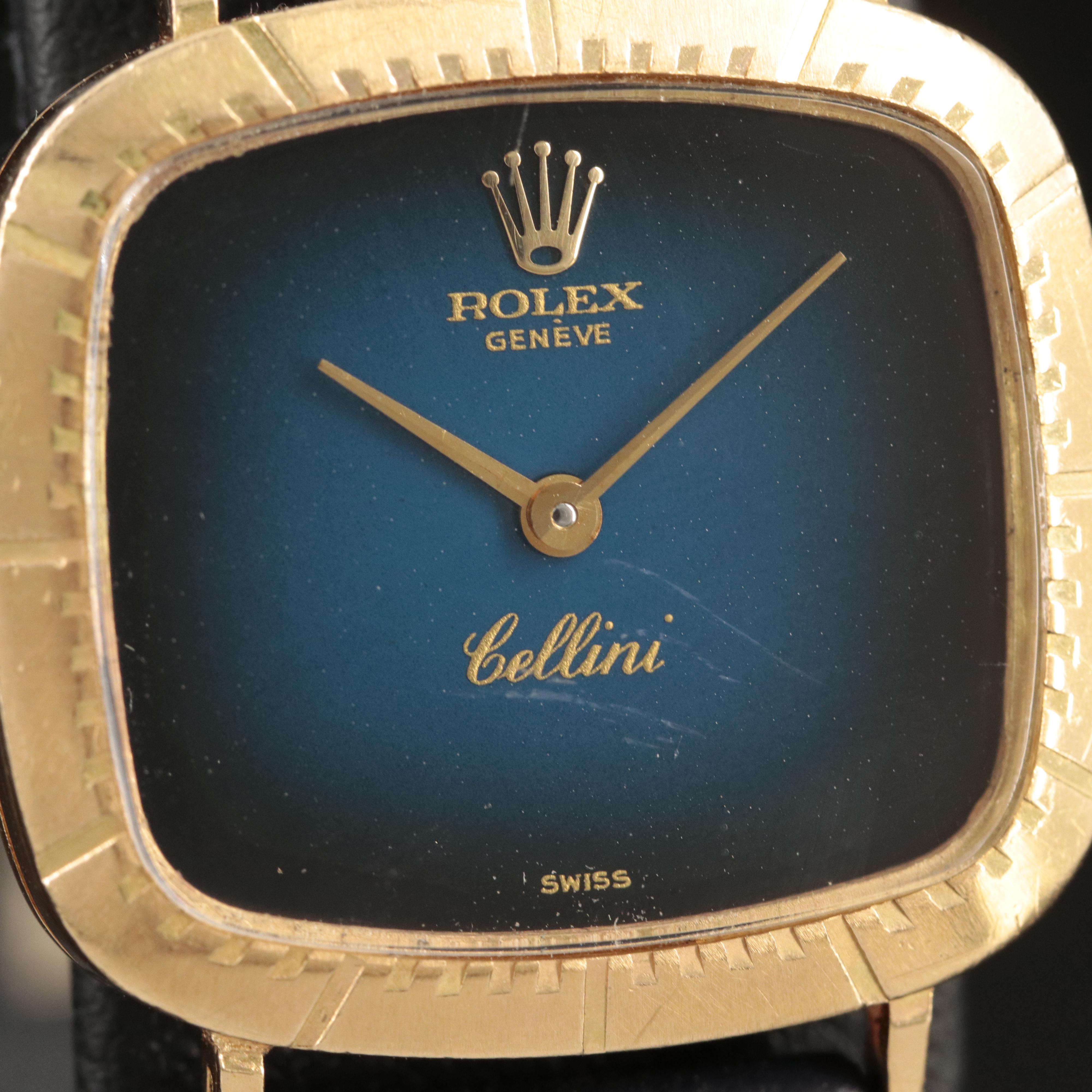 18K Rolex Cellini Blue Gradation Watch