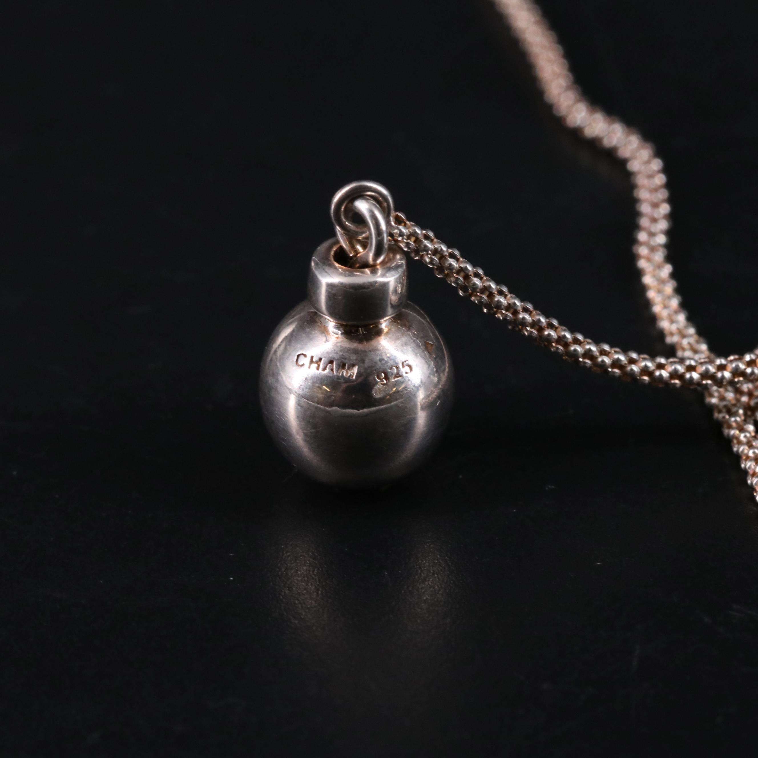 Sterling Popcorn Chain Tassel Necklace